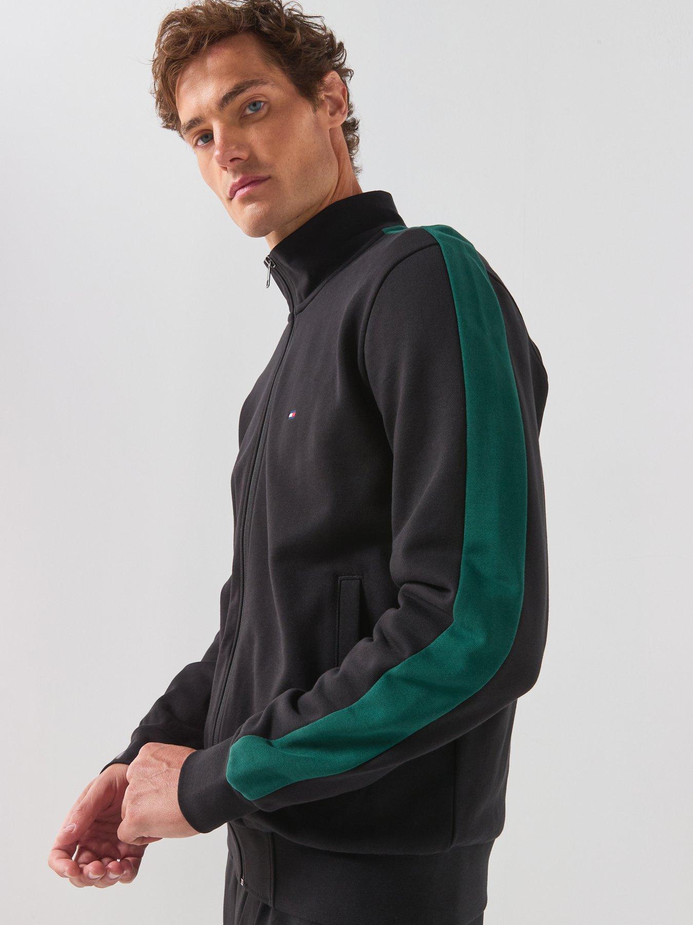 Image 6 of 6 of Tommy Hilfiger Men's Colourblock Tracksuit with Funnel Neck Zip Top - Black/Green