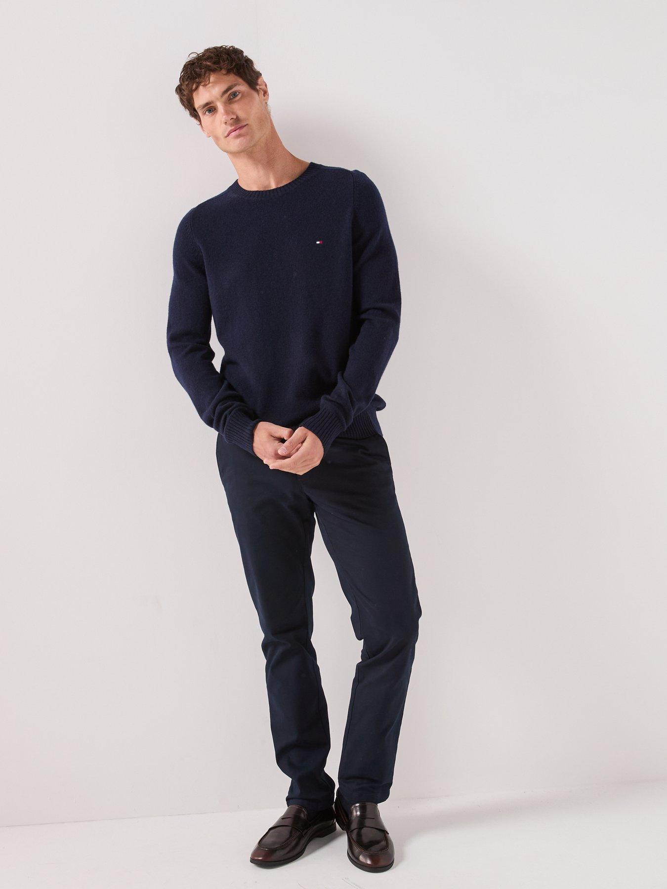 Image 3 of 6 of Tommy Hilfiger Lambswool Crew Neck Knitted Jumper - Blue