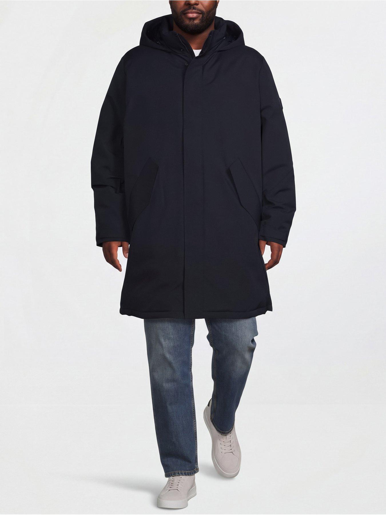 Image 1 of 6 of Tommy Hilfiger Mens Big &amp; Tall Tech Water-Repellent Hooded Padded Parka - Navy
