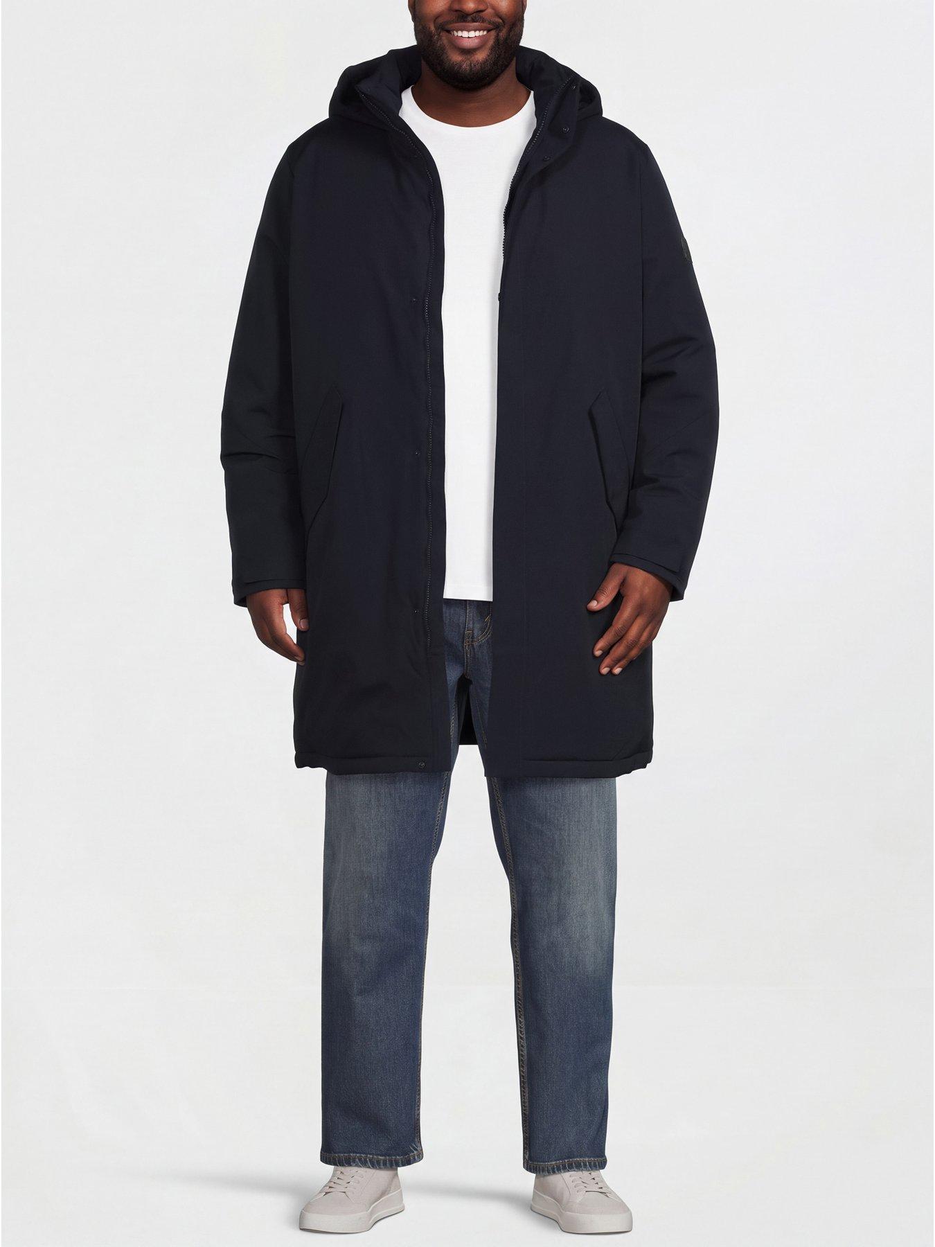 Image 3 of 6 of Tommy Hilfiger Mens Big &amp; Tall Tech Water-Repellent Hooded Padded Parka - Navy