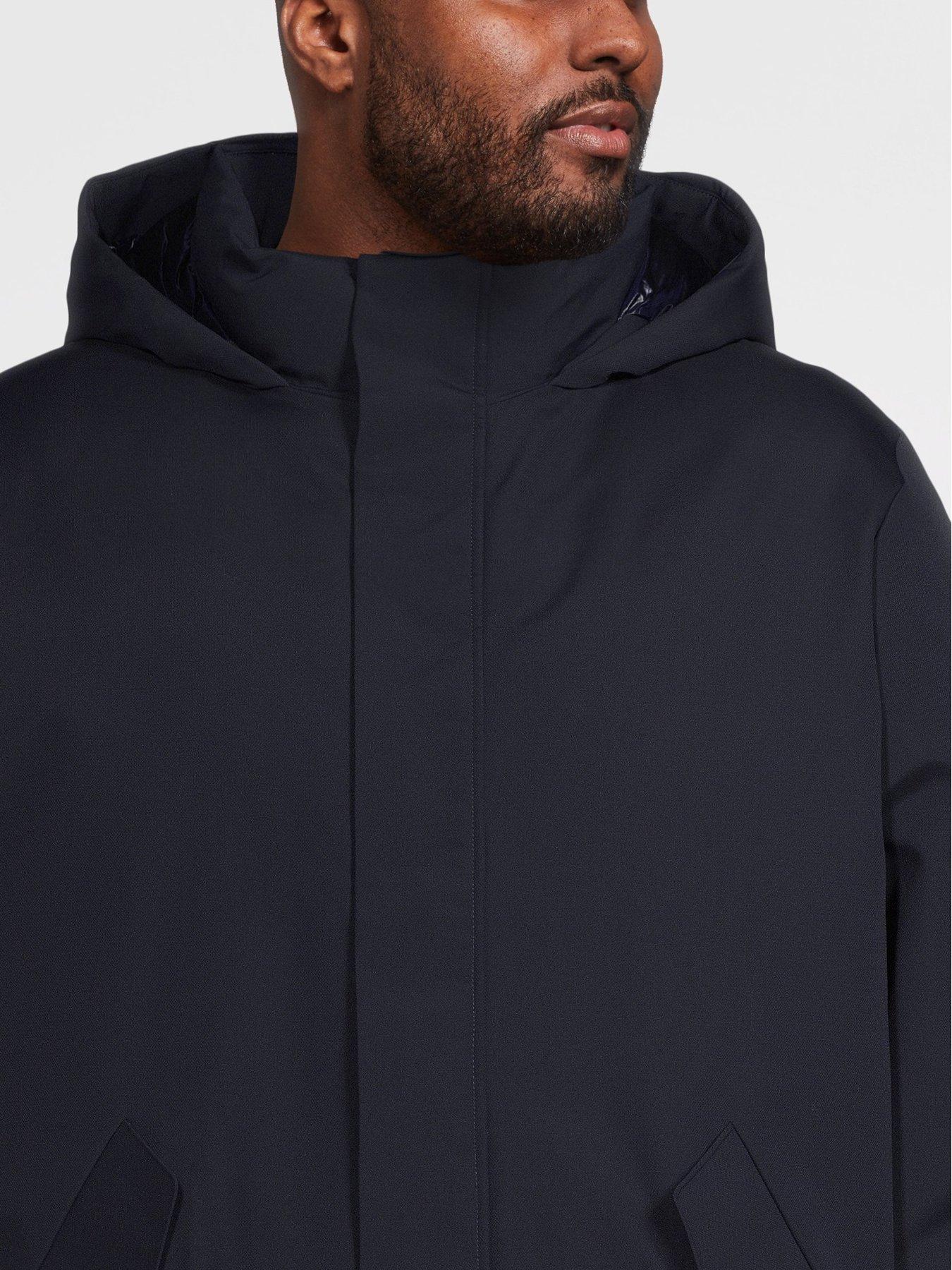 Image 4 of 6 of Tommy Hilfiger Mens Big &amp; Tall Tech Water-Repellent Hooded Padded Parka - Navy