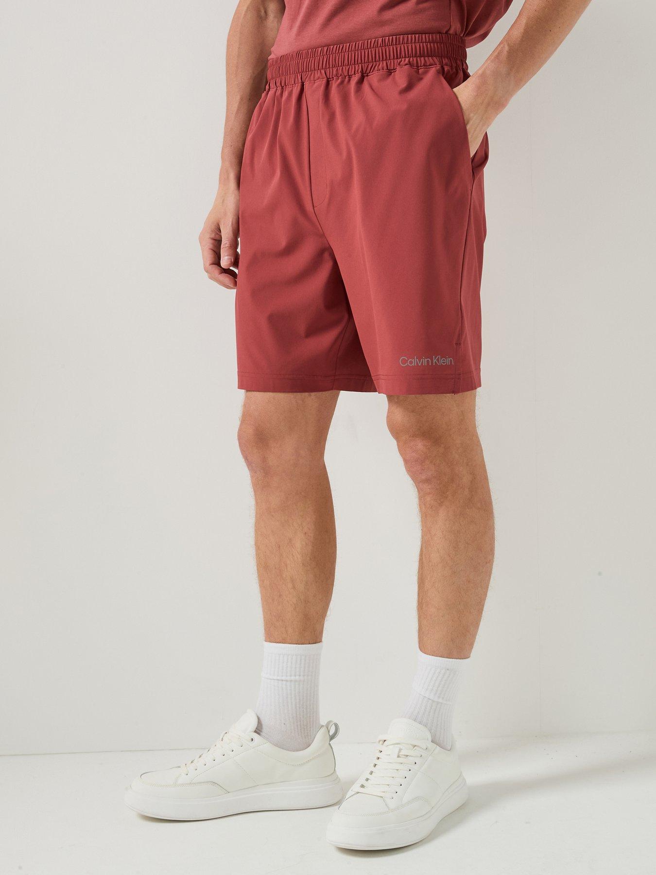 Calvin Klein Sport Water-Repellent Performance Gym Shorts - Red