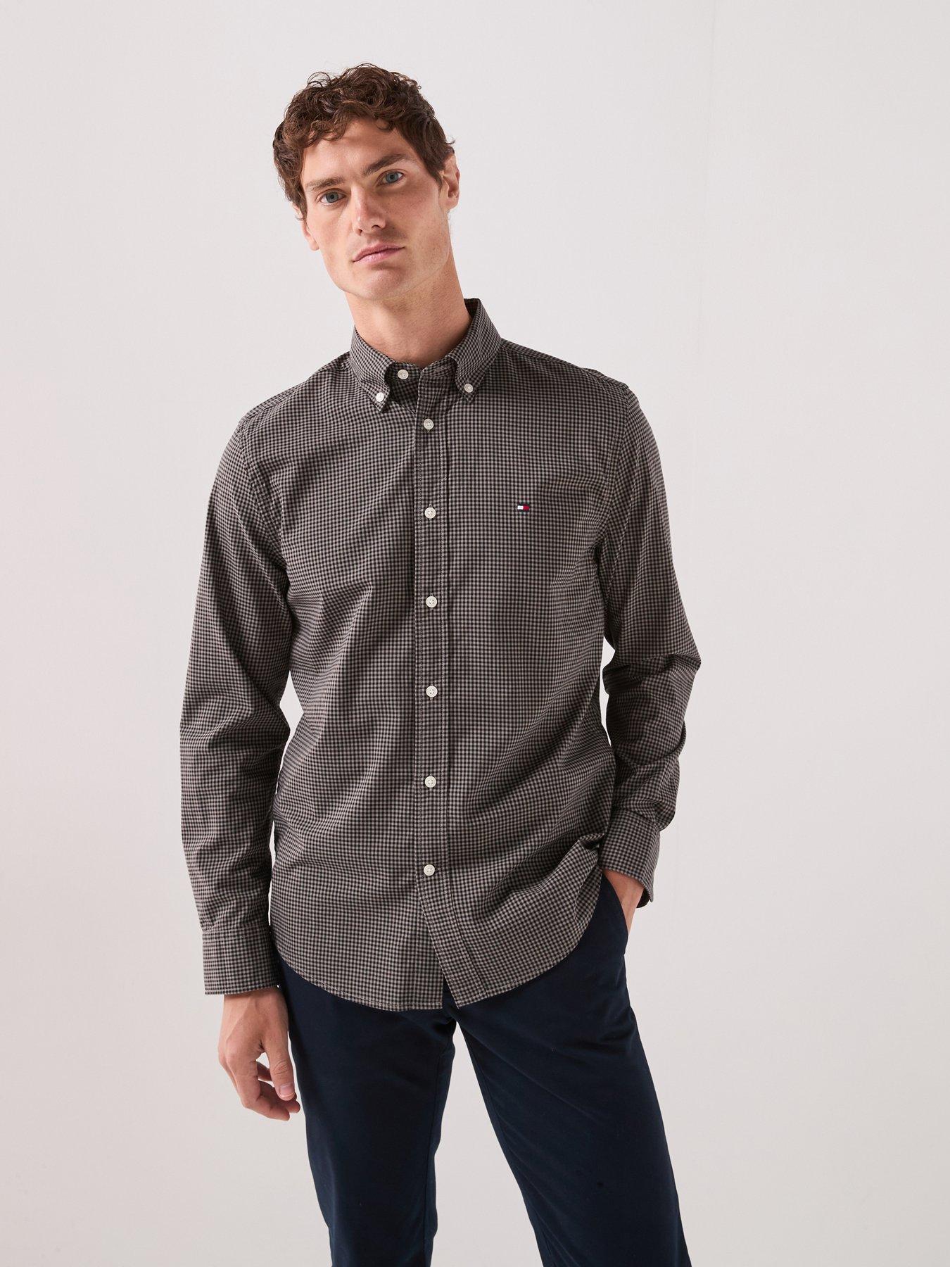 Tommy Hilfiger Flex Poplin MCR Gingham Regular Fit Shirt - Black
