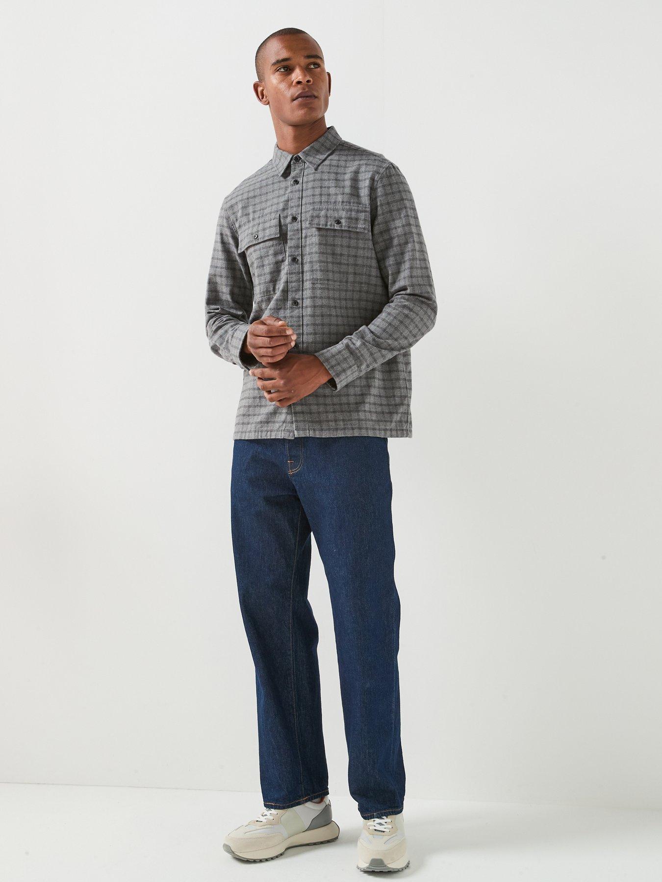Image 3 of 6 of Calvin Klein Check Flannel Shirt - Grey