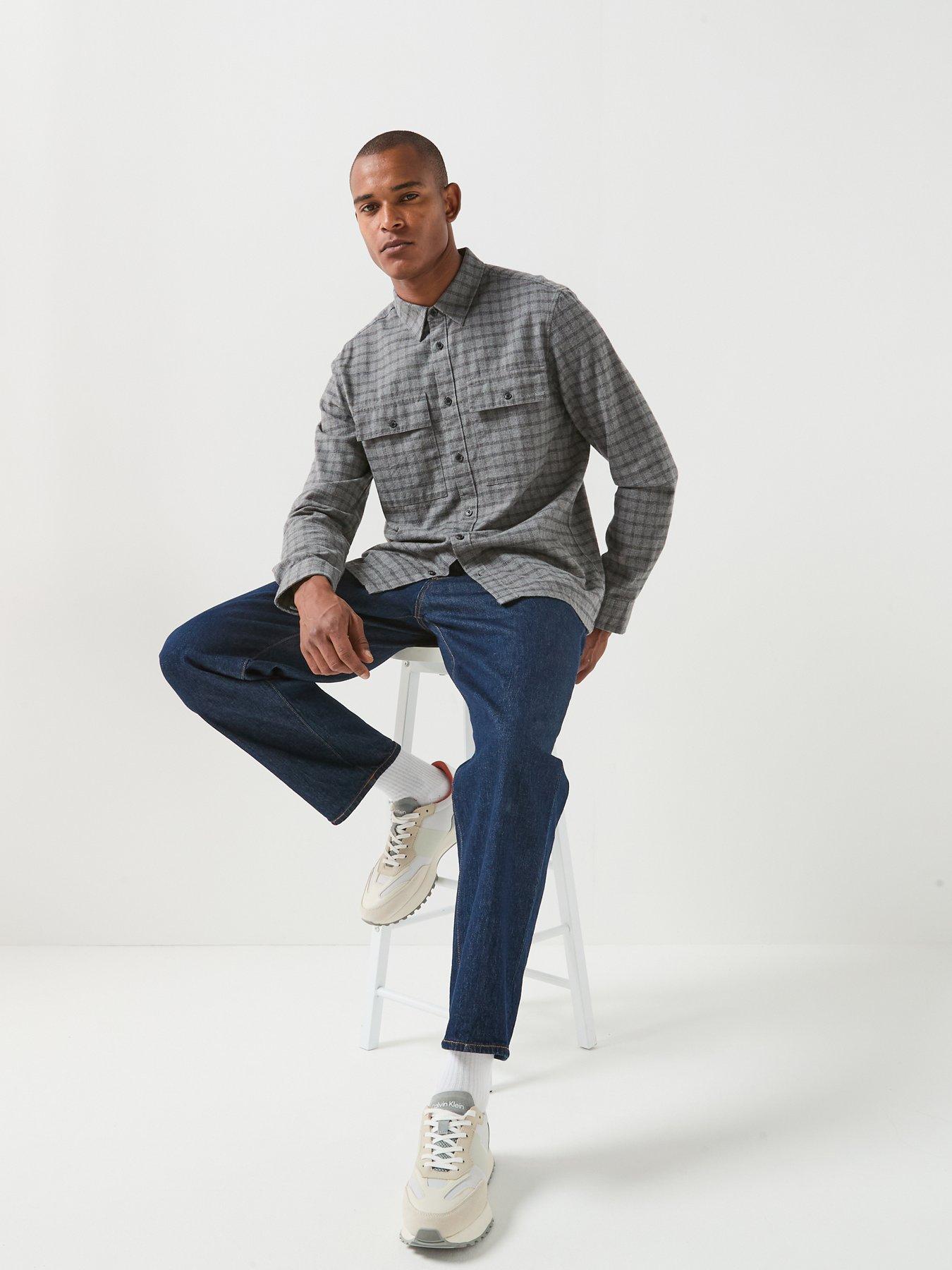 Image 6 of 6 of Calvin Klein Check Flannel Shirt - Grey