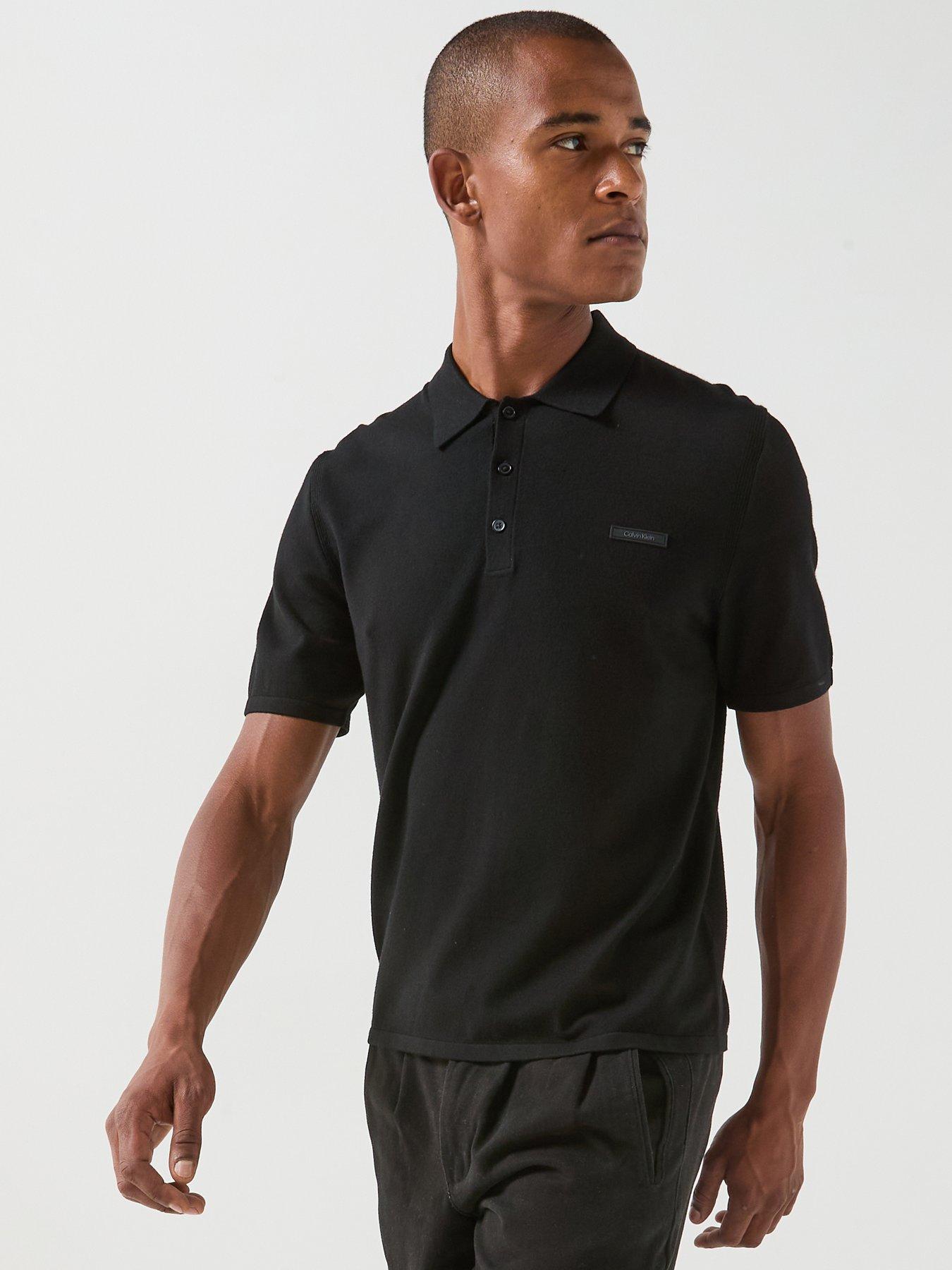 Calvin Klein Short Sleeve Tech Knit Polo Shirt - Black