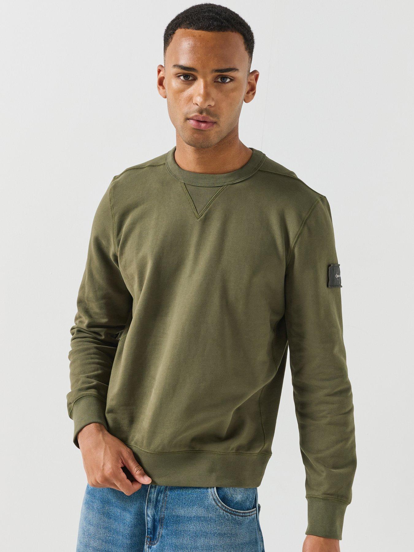 Image 1 of 6 of Calvin Klein Jeans Badge Crew Sweat - Green