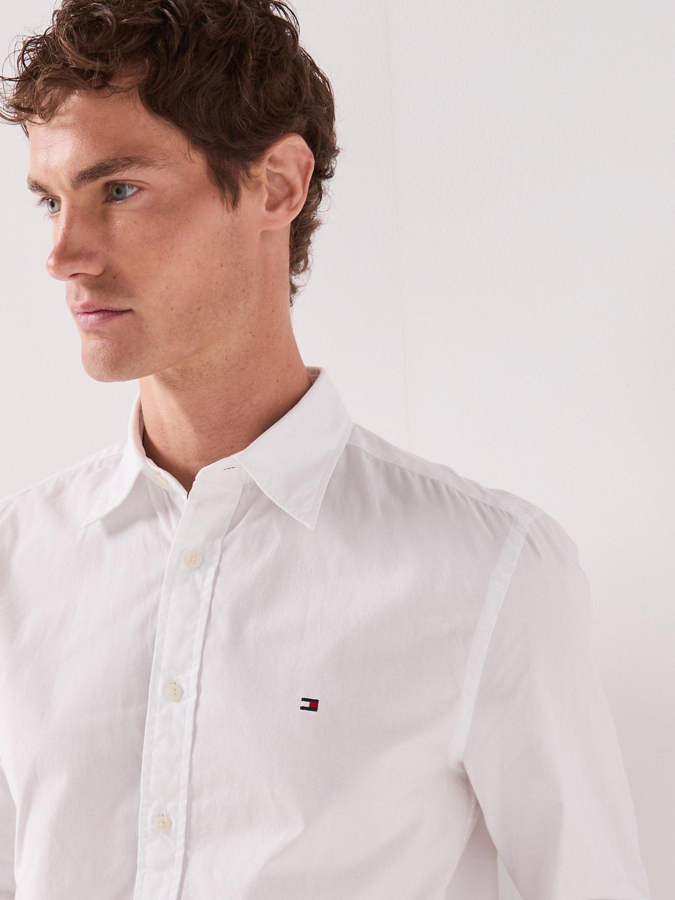 Image 5 of 6 of Tommy Hilfiger Men's Flex Poplin Kent Collar Regular Fit Shirt - White
