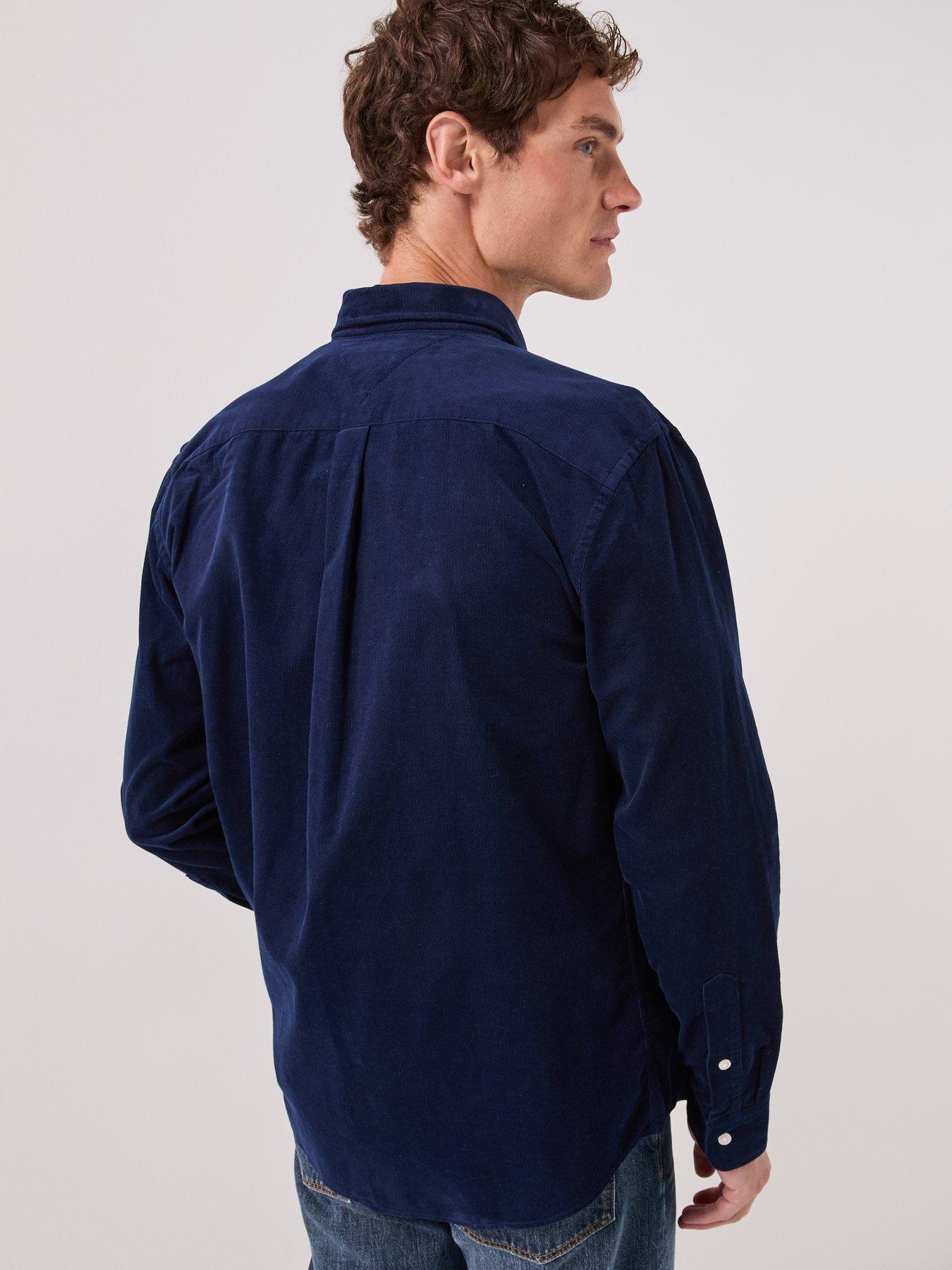 Image 2 of 6 of Tommy Hilfiger Solid Corduroy Regular Fit Shirt - Navy