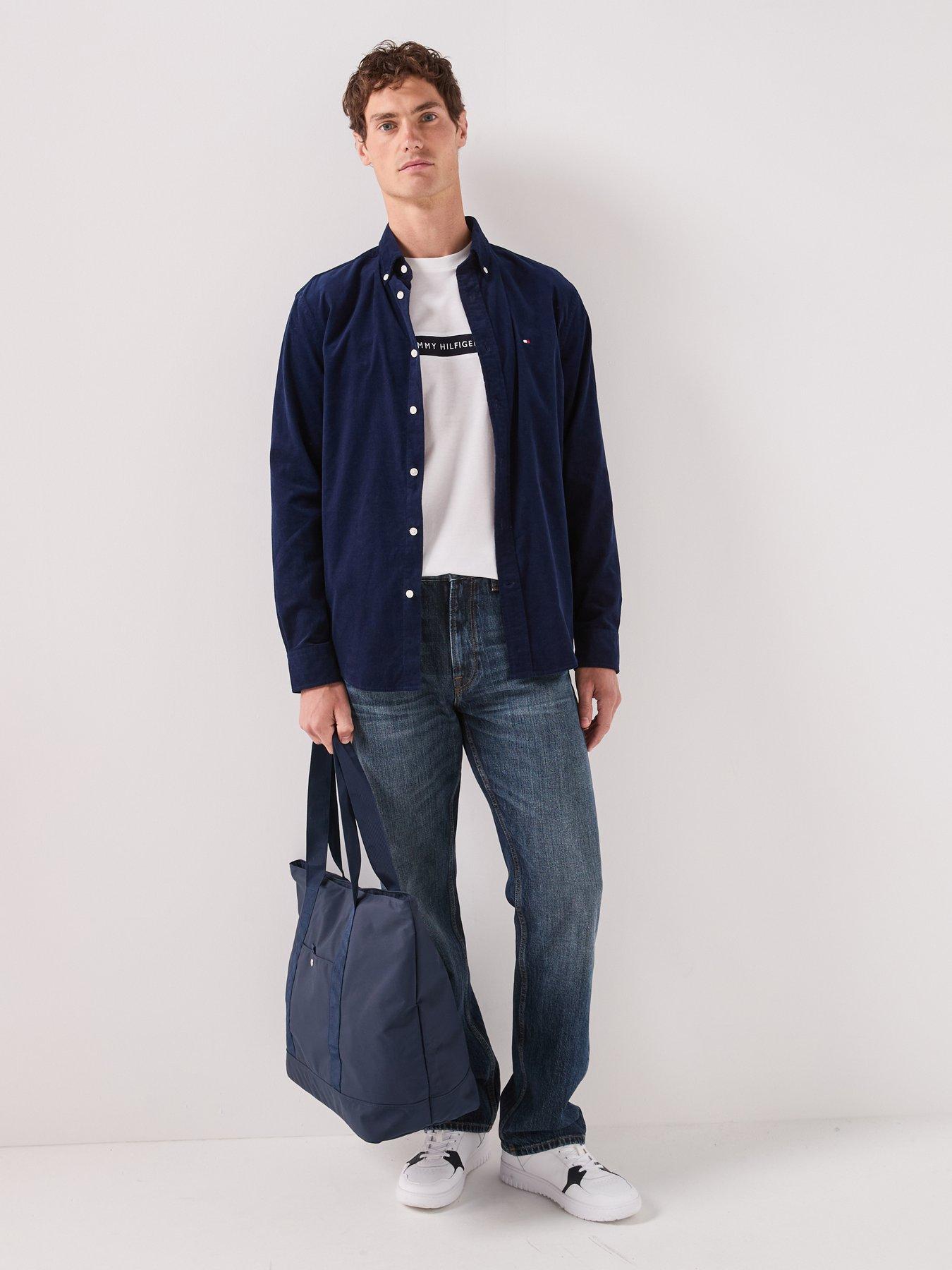 Image 3 of 6 of Tommy Hilfiger Solid Corduroy Regular Fit Shirt - Navy
