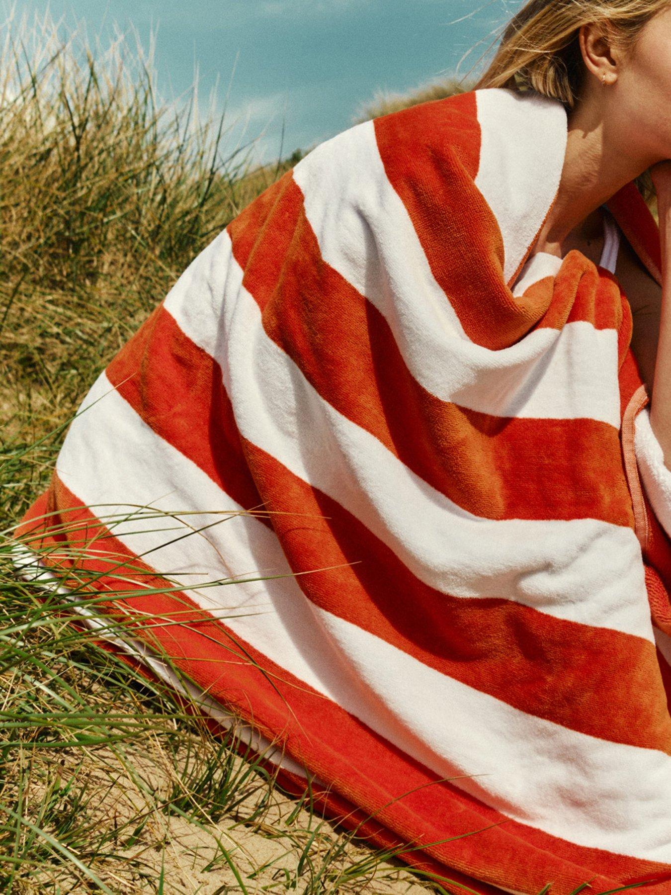 Christy Cabana Stripe Vibrant Velour Cotton Beach Towels