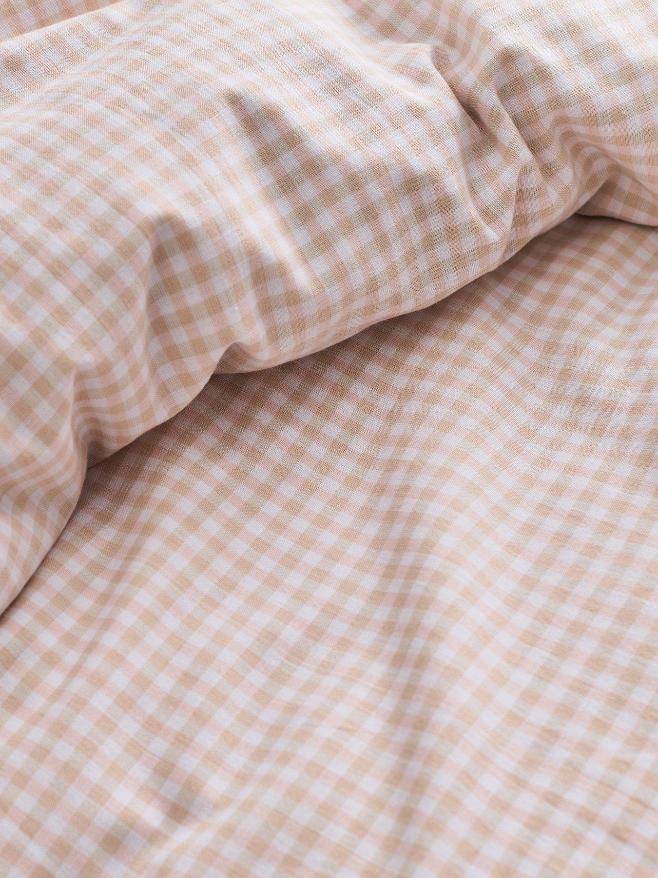 Image 3 of 4 of Christy Gingham Yarn Dyed Soft Airy Cotton Duvet Cover Set