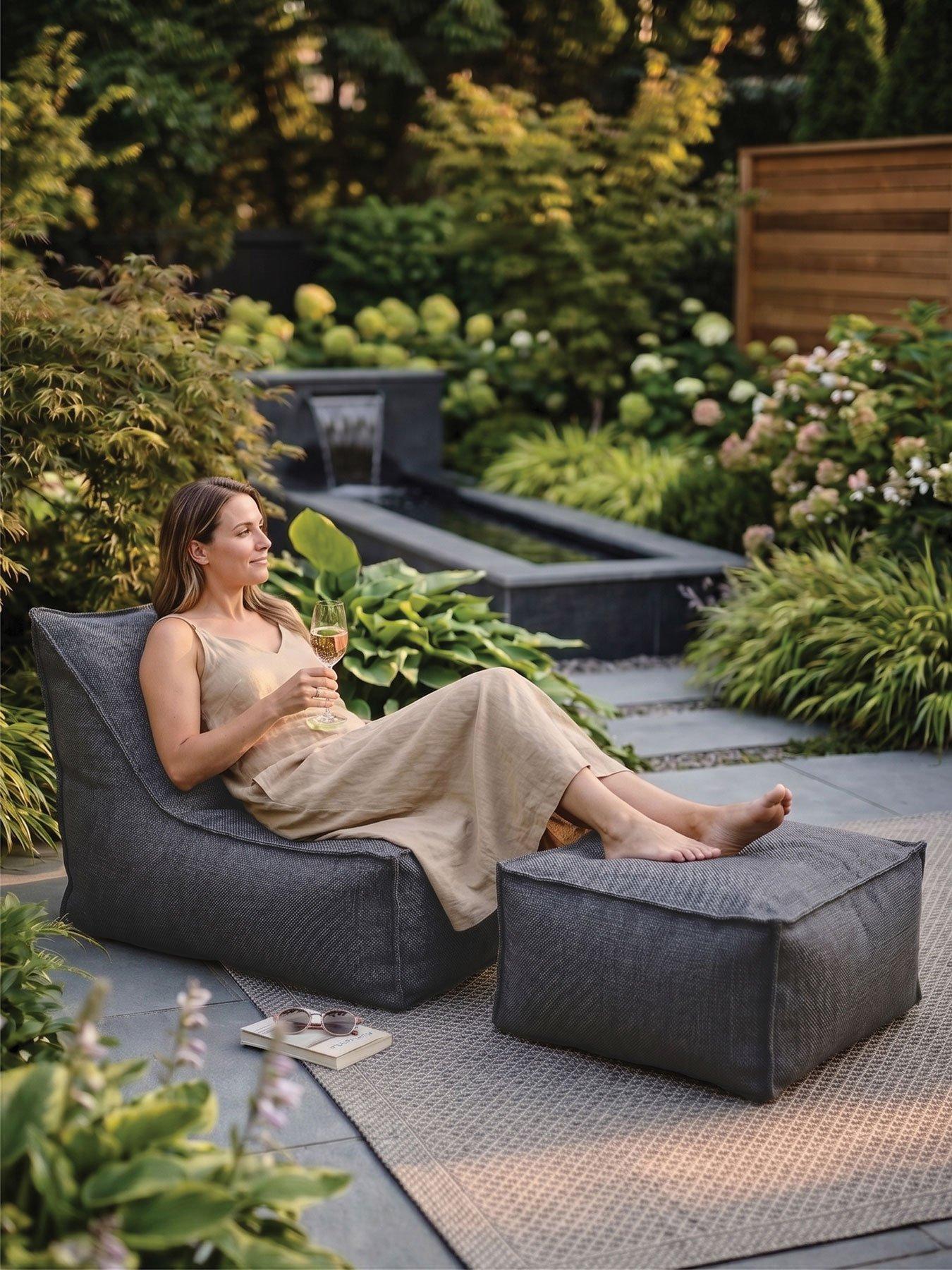 Old Bean Serene Lounger - Matching Ottoman