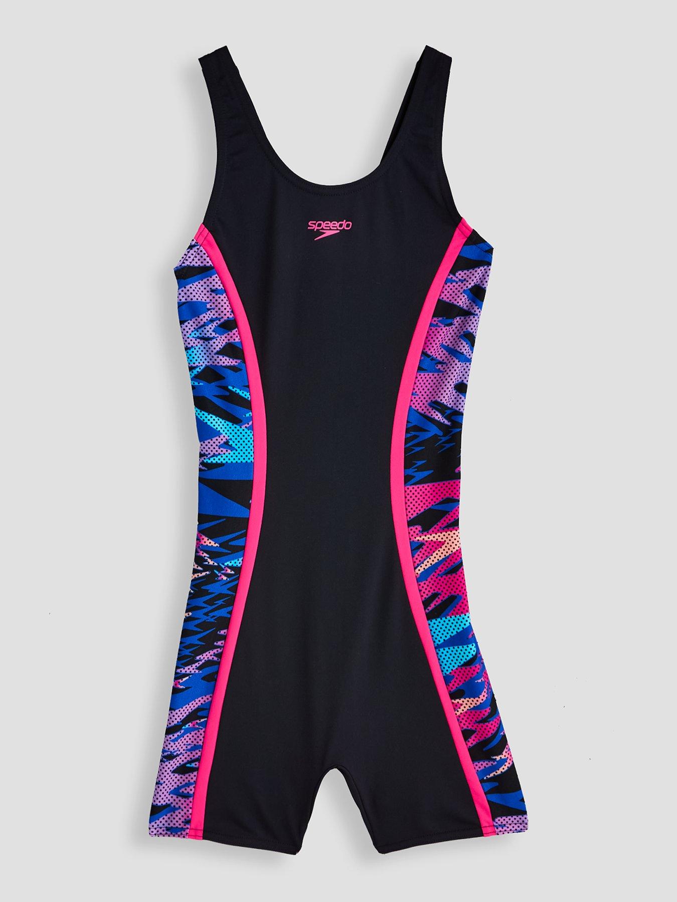 Image 1 of 6 of Speedo Junior Girls Hyperboom Splice Muscleback Legsuit - Black