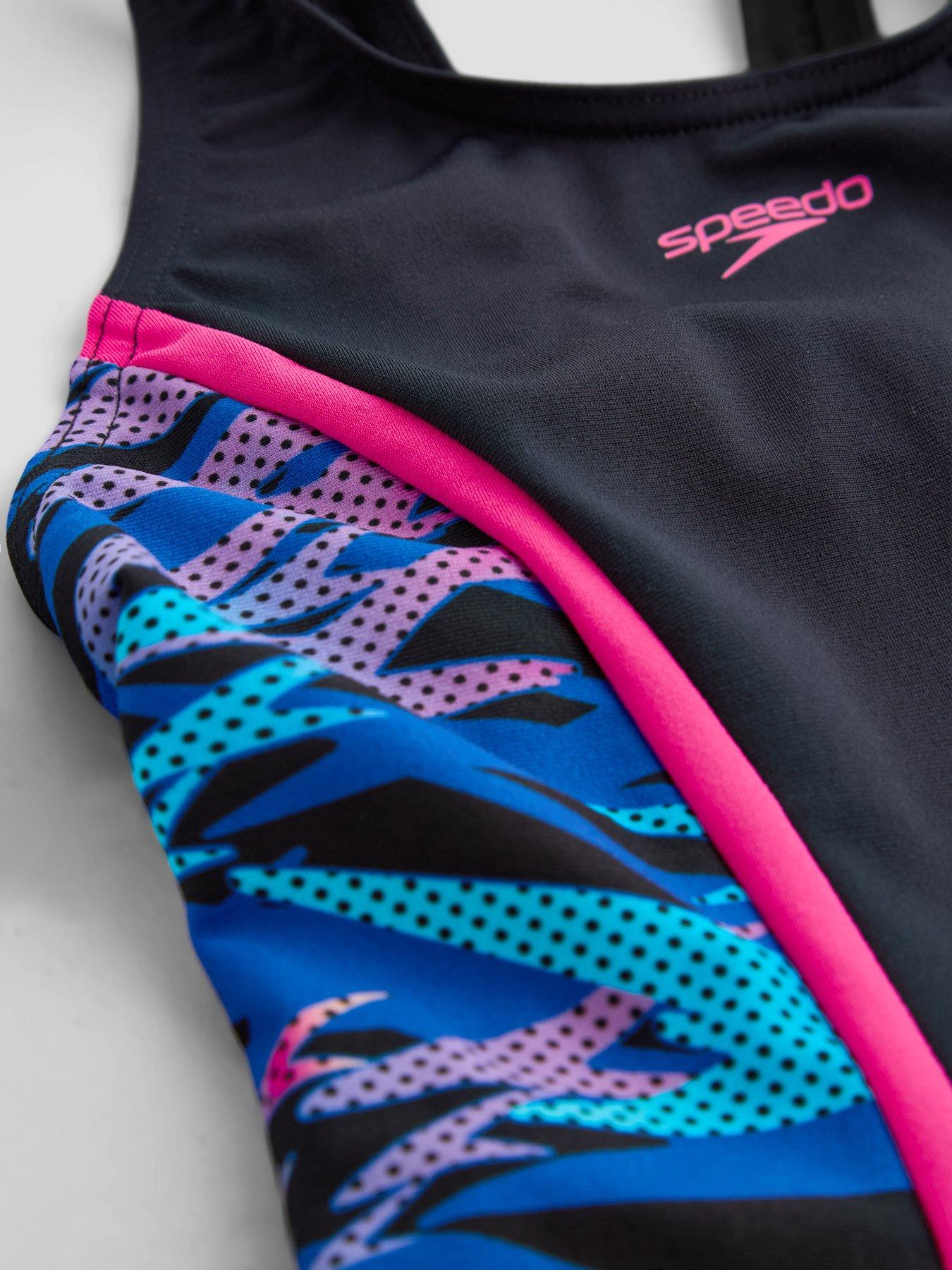 Image 4 of 6 of Speedo Junior Girls Hyperboom Splice Muscleback Legsuit - Black