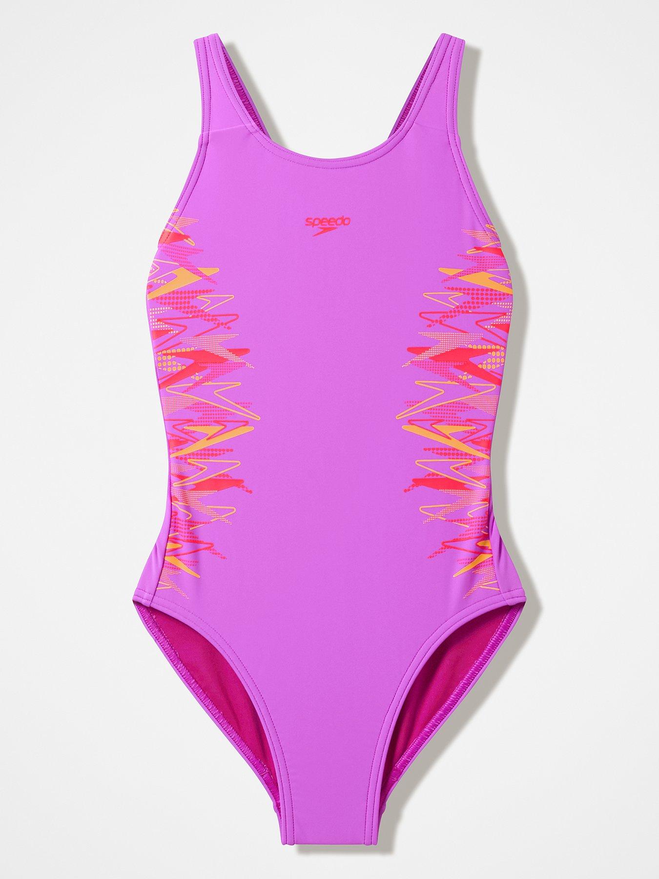 Speedo Junior Girls Placement Muscleback Swimsuit - Pink