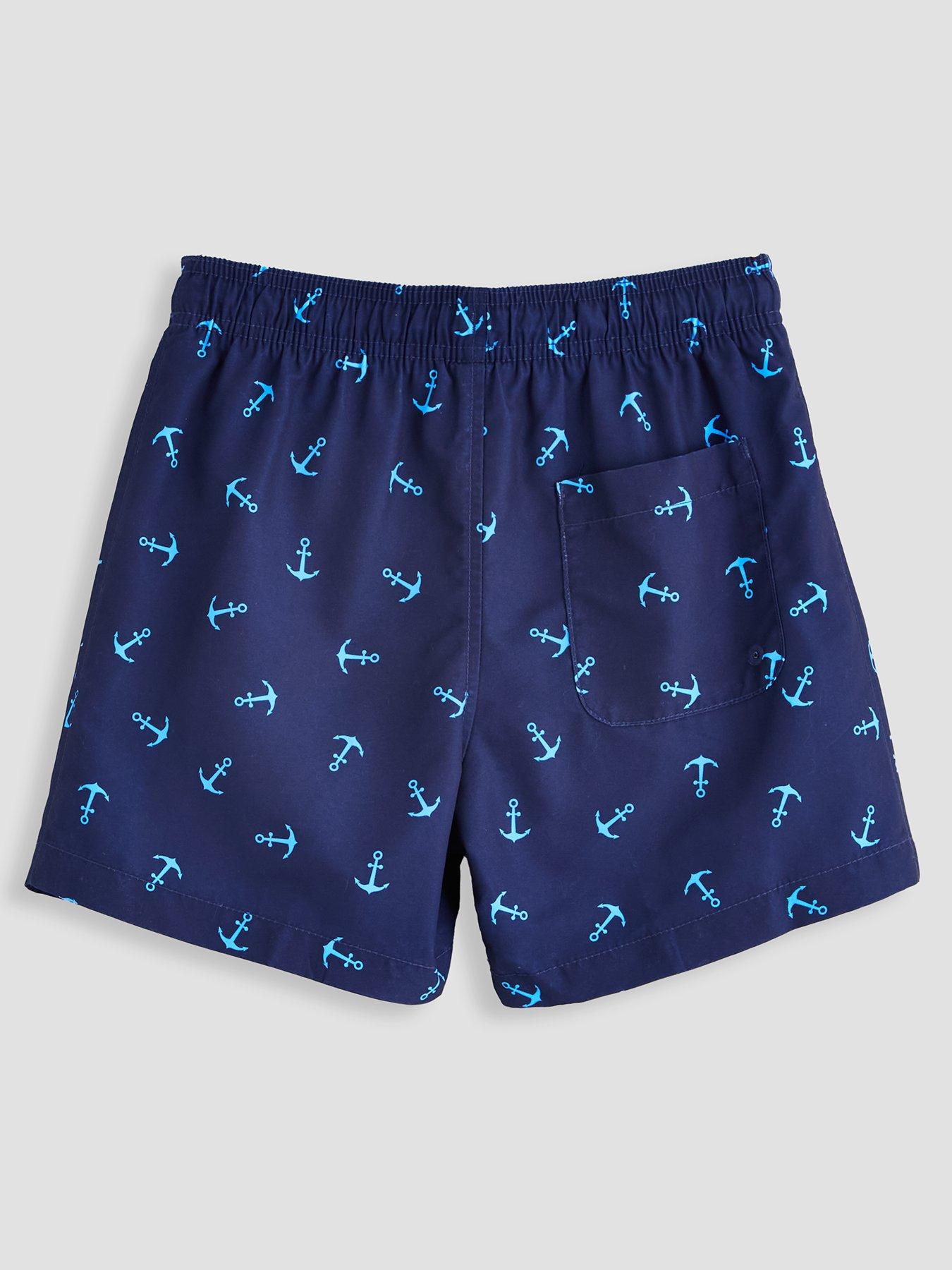Image 2 of 4 of Speedo Speedo Boys Print Drawcord Swim Shorts - Navy