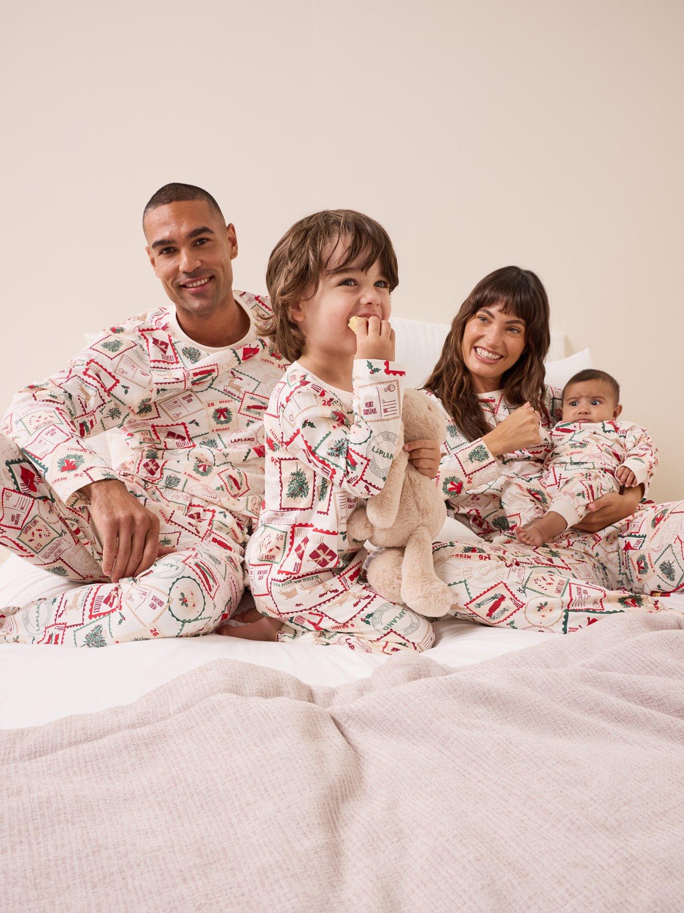 The Very Collection Kids Family Christmas Pj Postcard Top And Jogger Set