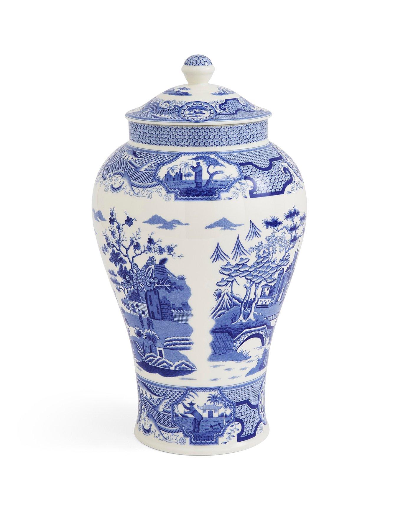 Image 2 of 5 of Spode Blue Italian Gothic Castle Vase