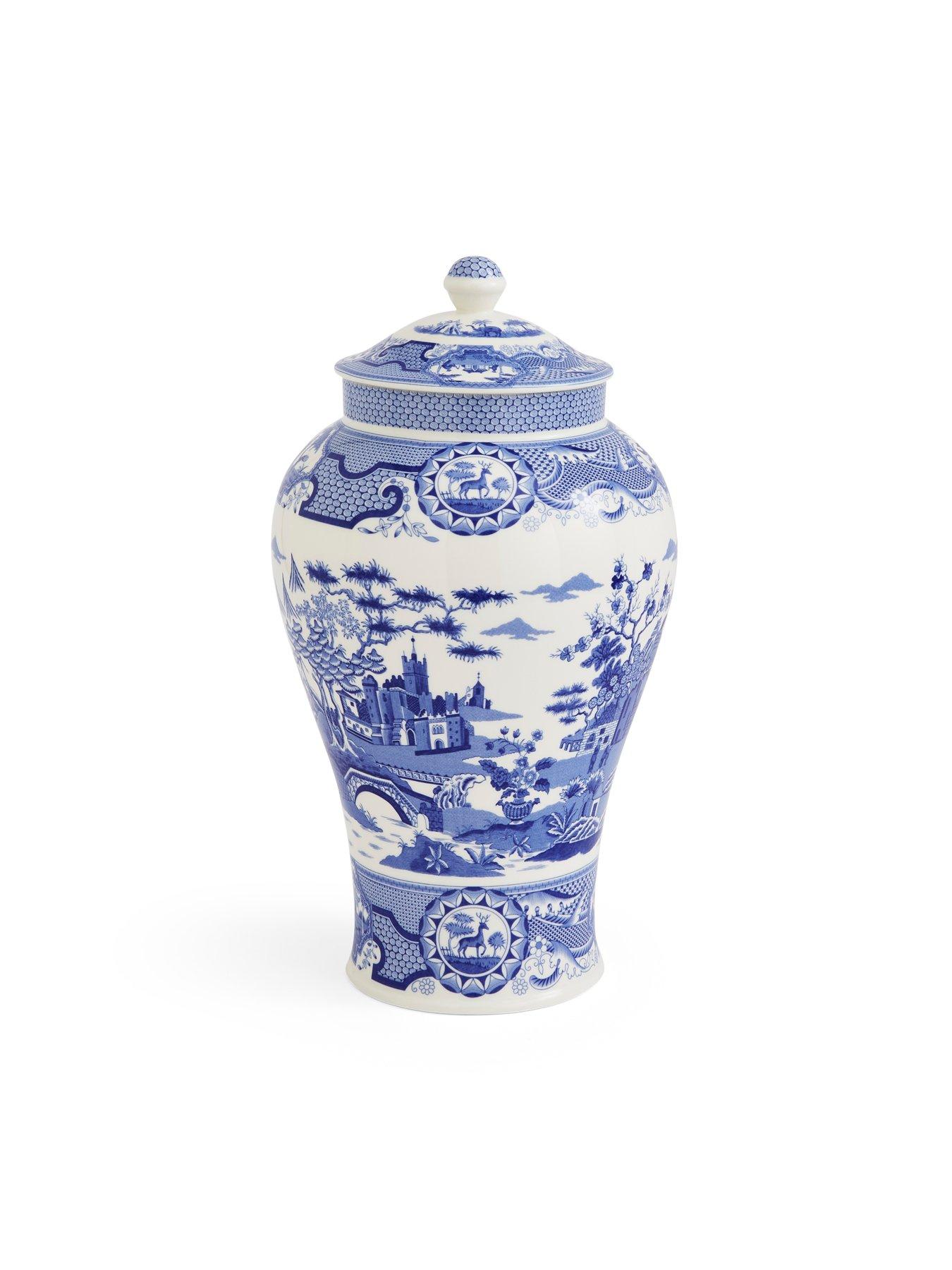 Image 3 of 5 of Spode Blue Italian Gothic Castle Vase
