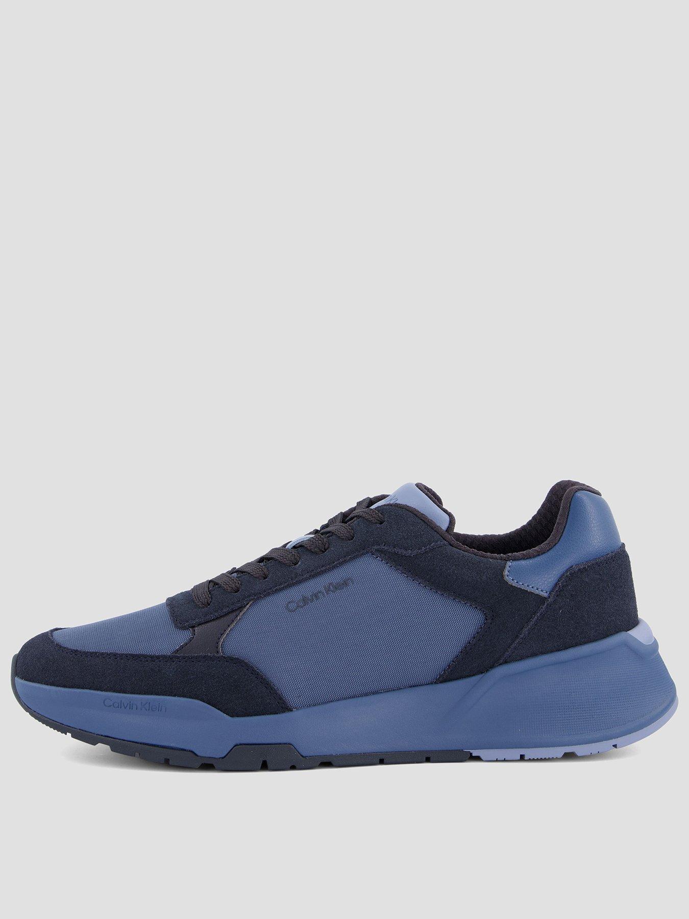 Image 1 of 7 of Calvin Klein City Runner Laceup Nylon Suede Trainers - Blue