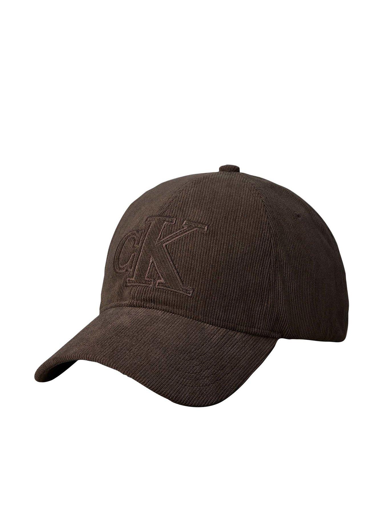 Image 1 of 3 of Calvin Klein Men's Corduroy Logo Embroidered Baseball Cap with Adjustable Closure - Brown