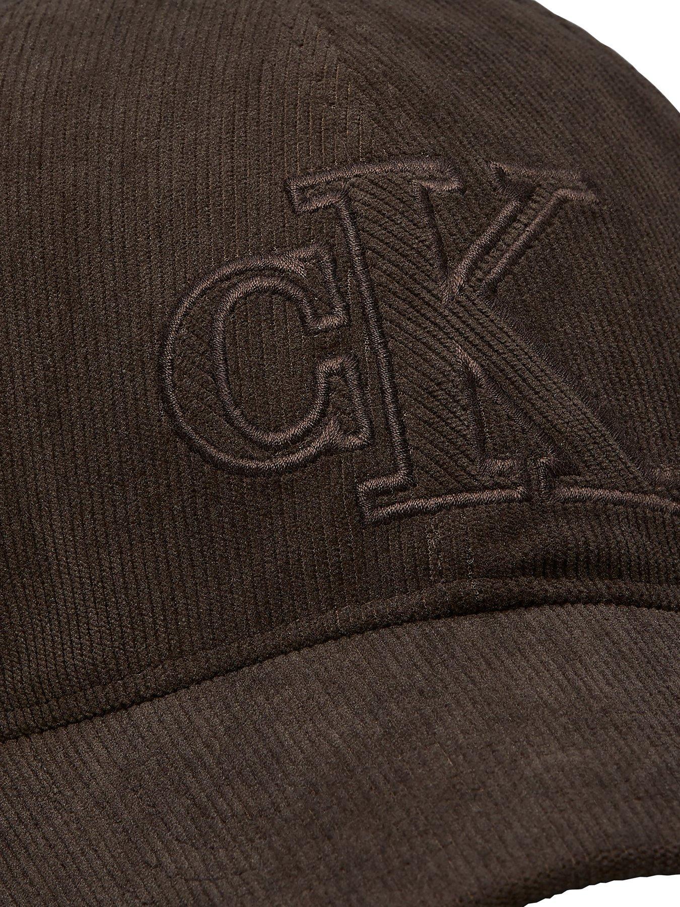 Image 3 of 3 of Calvin Klein Men's Corduroy Logo Embroidered Baseball Cap with Adjustable Closure - Brown