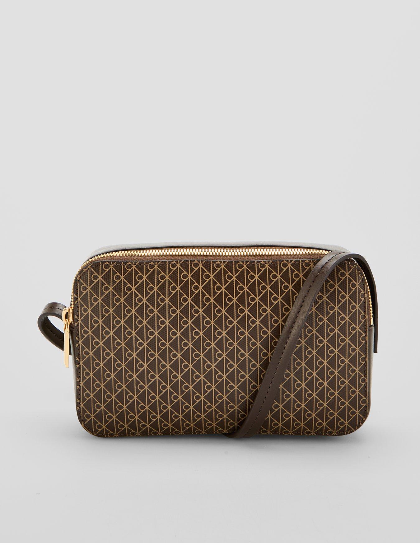 Image 1 of 5 of Calvin Klein Allover Emblem Logo Camera Bag - Multi