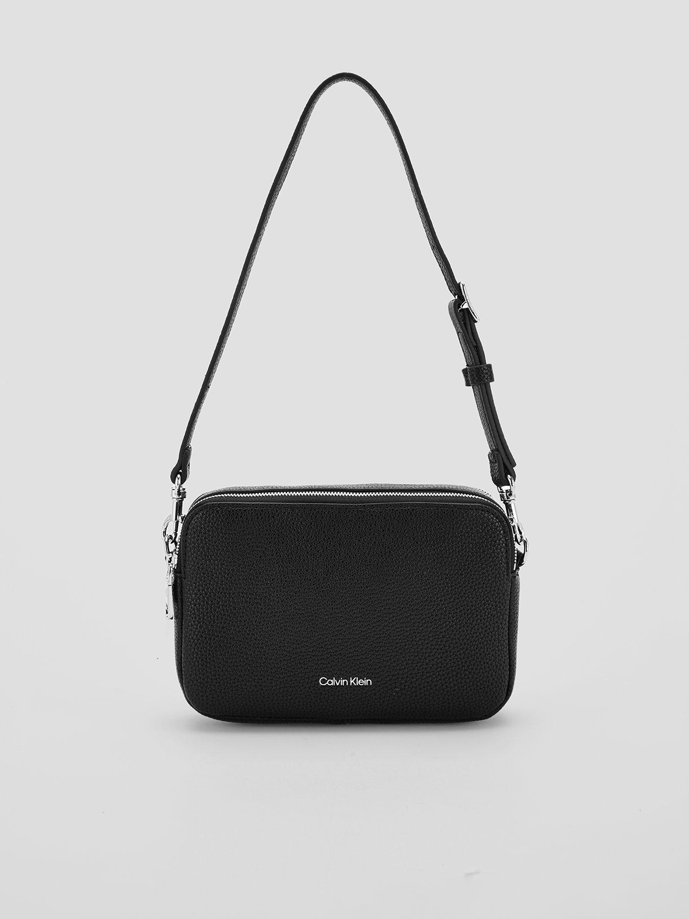 Image 1 of 6 of Calvin Klein Logo Strap Camera Bag - Black
