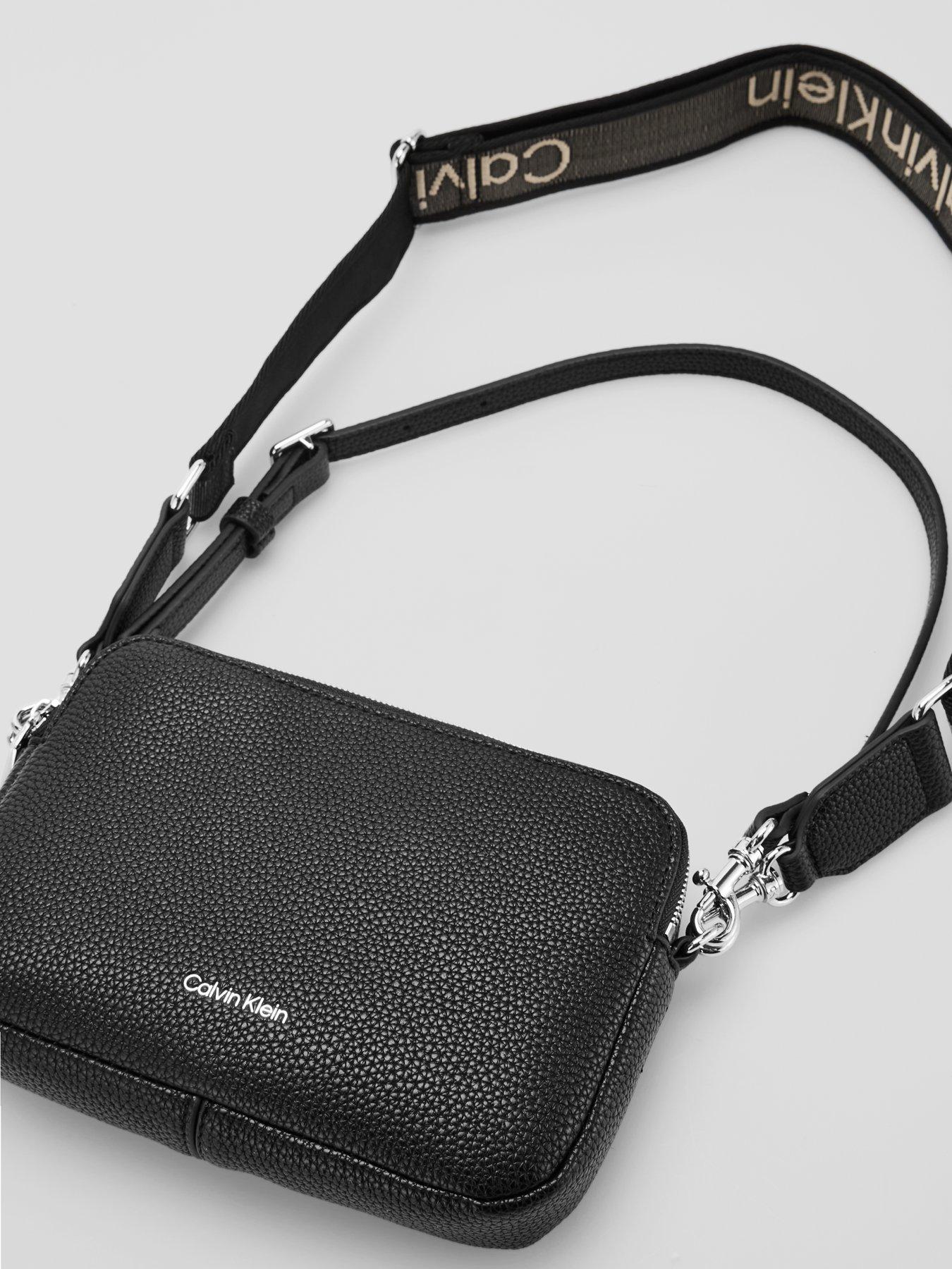 Image 5 of 6 of Calvin Klein Logo Strap Camera Bag - Black