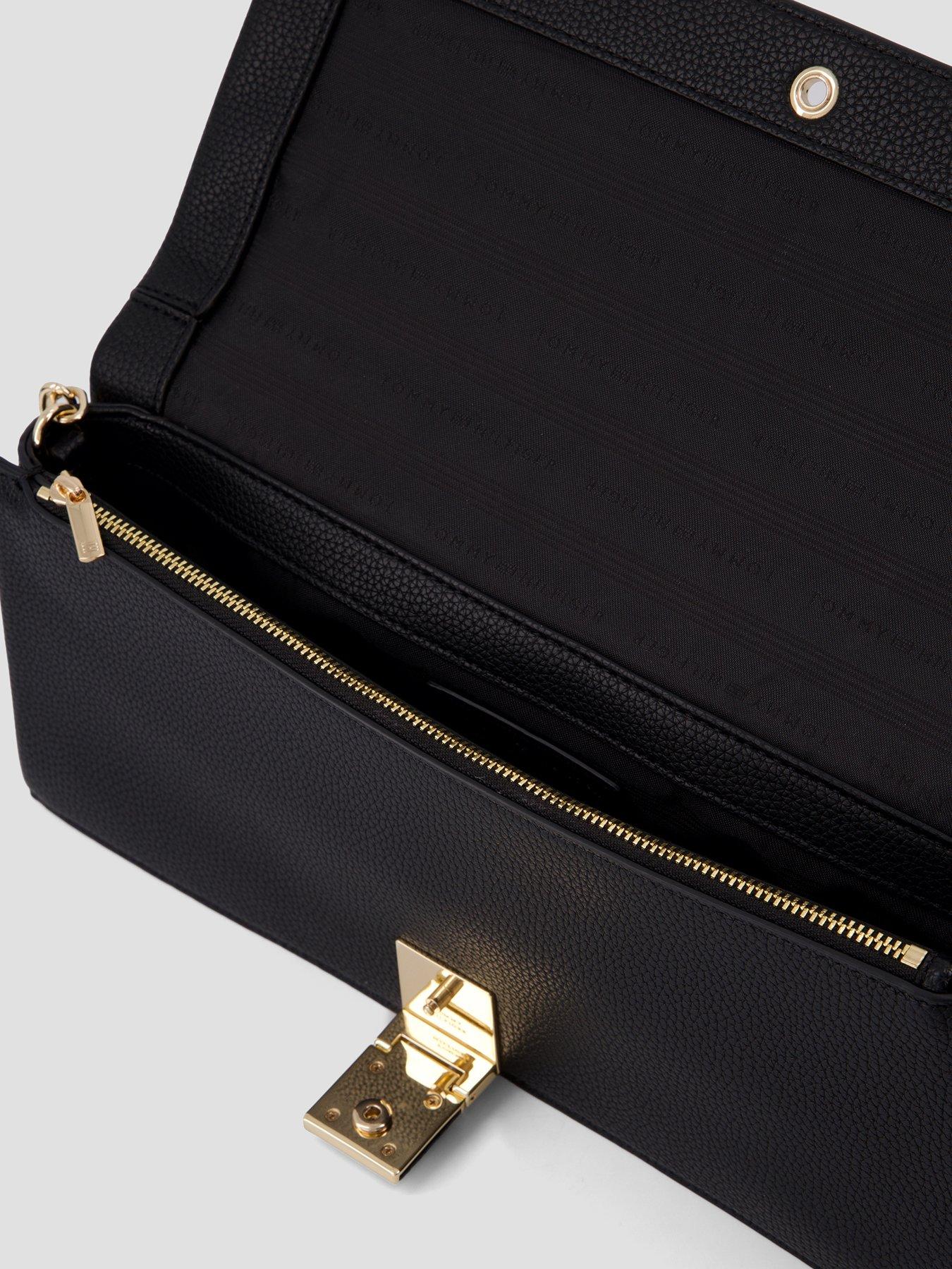 Image 4 of 4 of Tommy Hilfiger Heritage Monogram Chain Clutch - Black