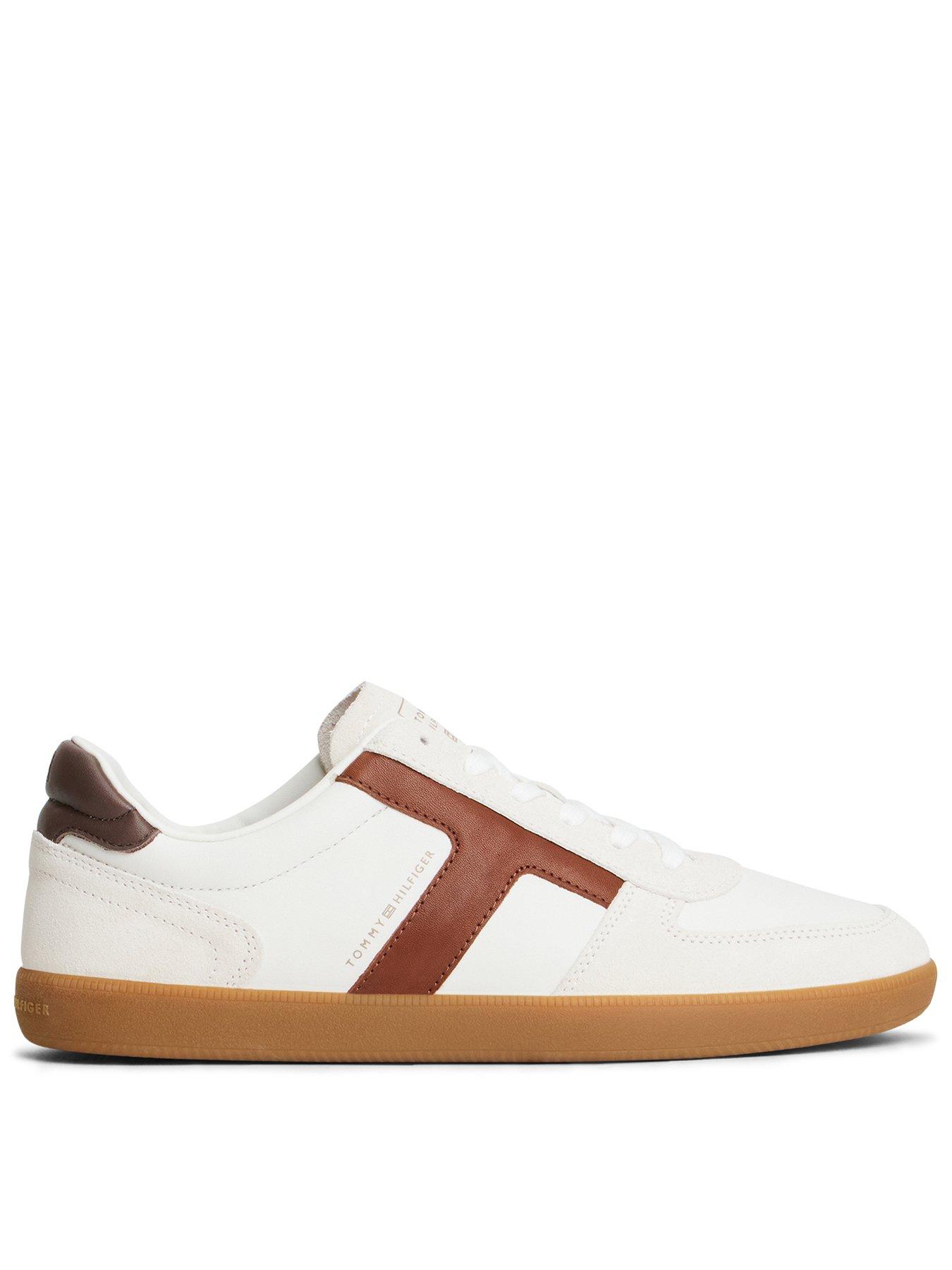Image 1 of 6 of Tommy Hilfiger Mens Tribeca Leather Lace-Up Trainers - White