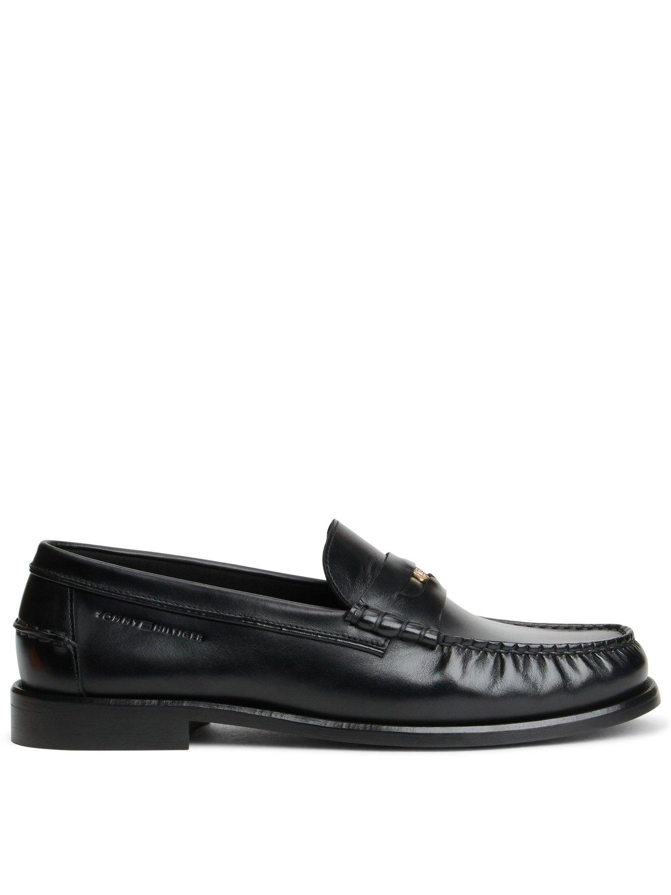 Tommy Hilfiger Brushed Leather Loafers - Black