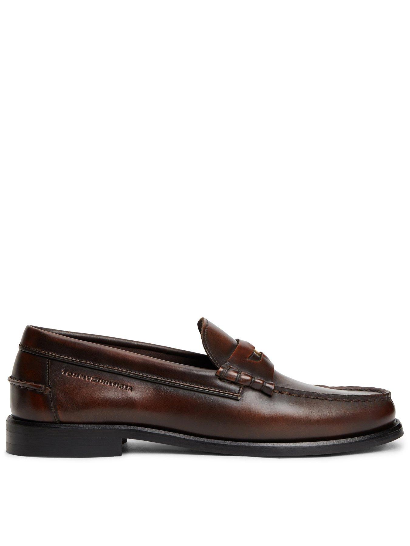 Tommy Hilfiger Brushed Leather Loafers - Brown