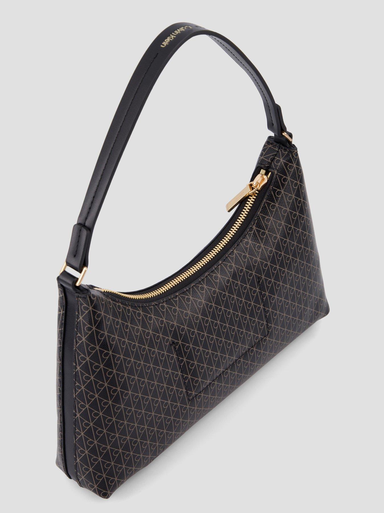 Image 2 of 5 of Calvin Klein Emblem Print Small Shoulder Bag - Black