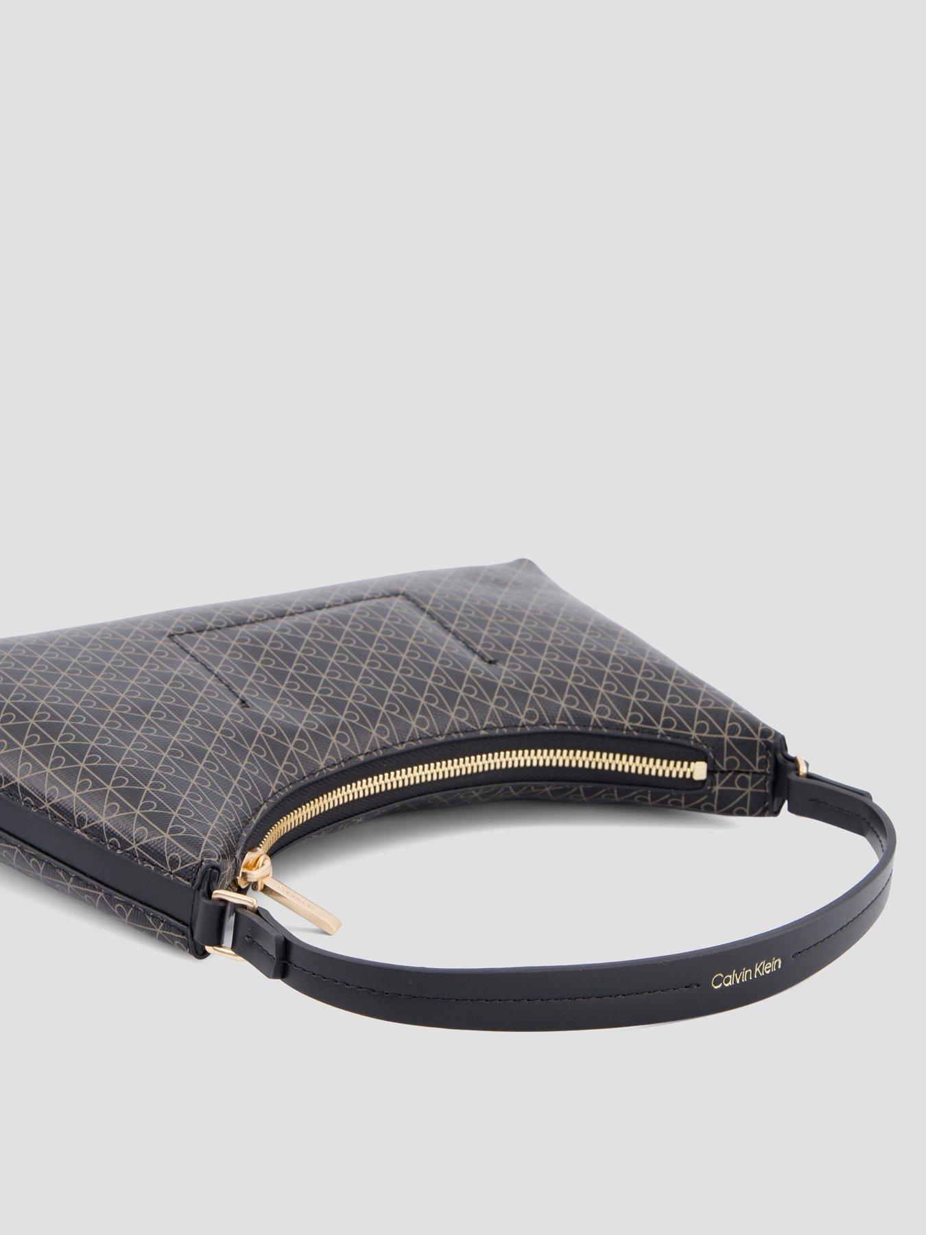 Image 3 of 5 of Calvin Klein Emblem Print Small Shoulder Bag - Black