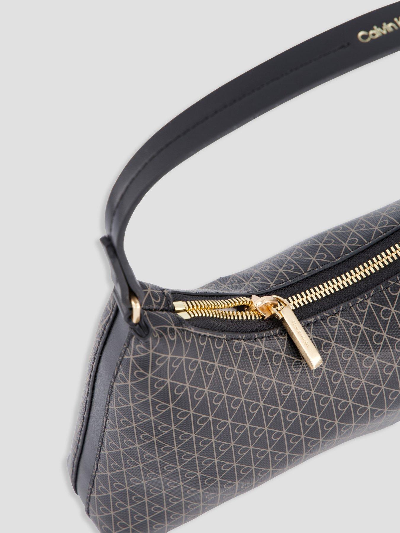 Image 4 of 5 of Calvin Klein Emblem Print Small Shoulder Bag - Black