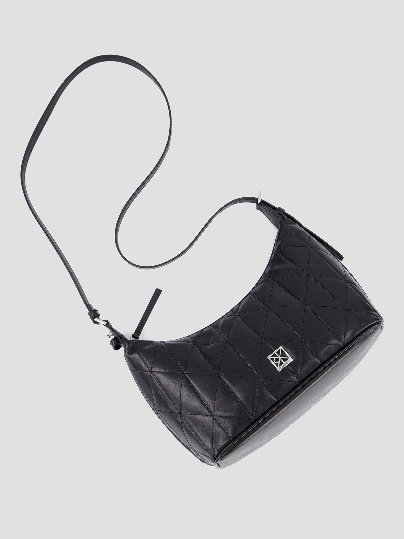 Image 2 of 4 of Calvin Klein Quilted Emblem Plaque Shoulder Bag - Black