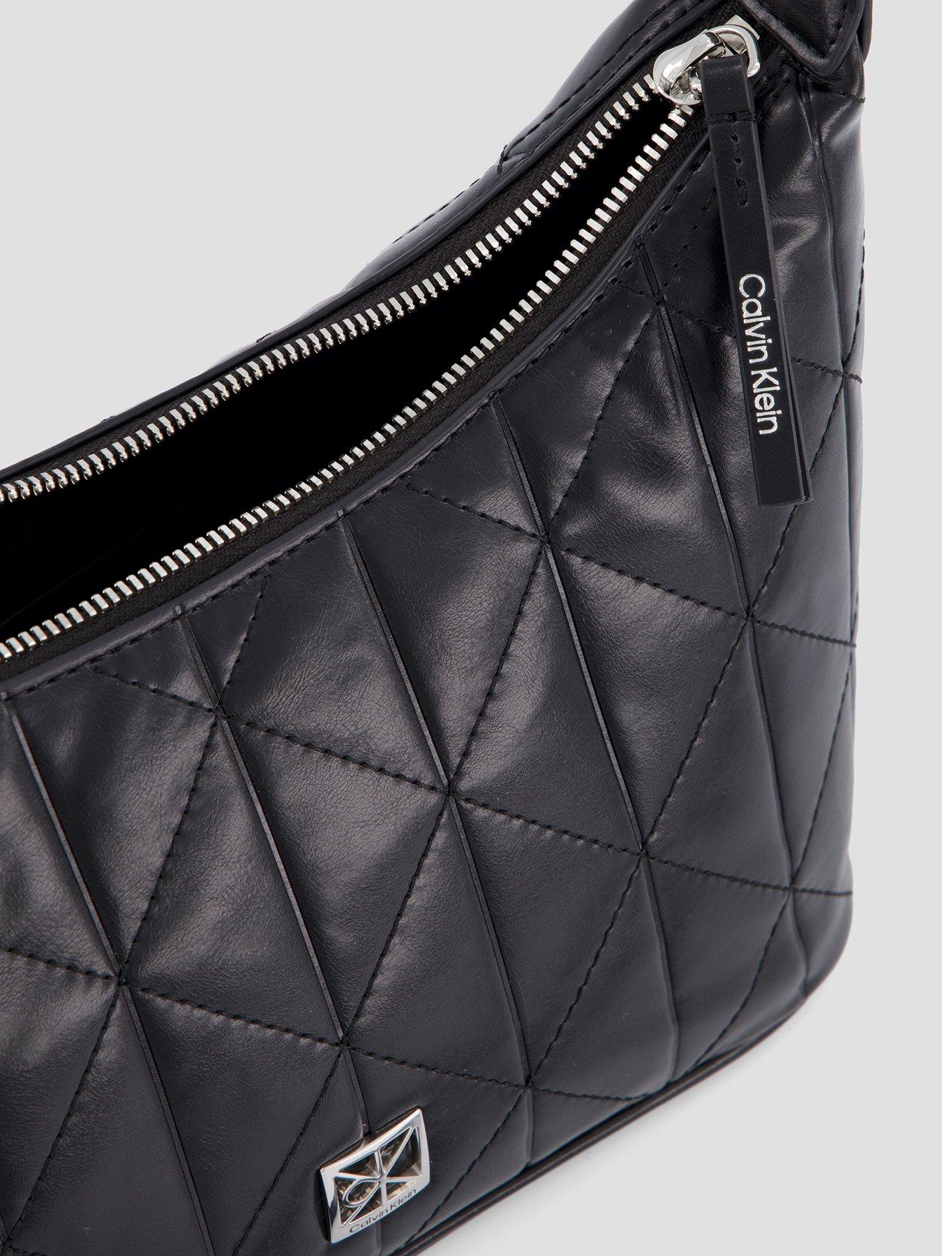 Image 4 of 4 of Calvin Klein Quilted Emblem Plaque Shoulder Bag - Black