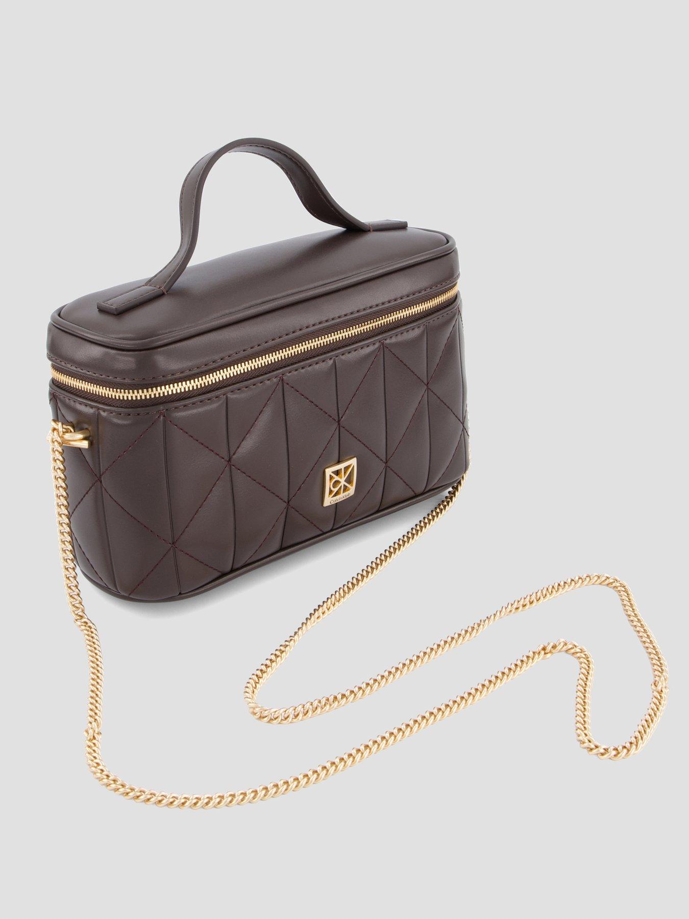 Image 2 of 5 of Calvin Klein Quilted Beauty Case - Brown