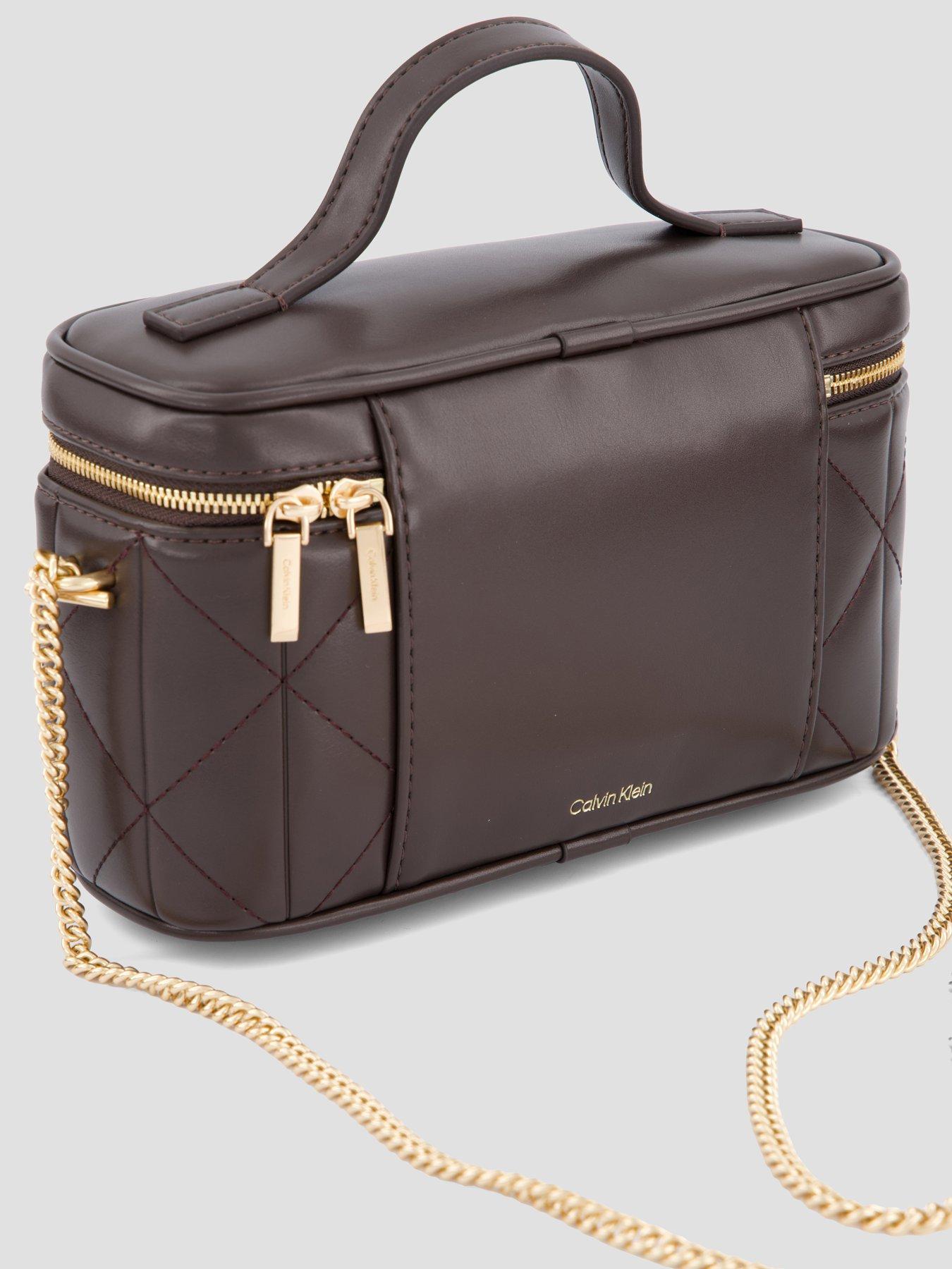 Image 4 of 5 of Calvin Klein Quilted Beauty Case - Brown
