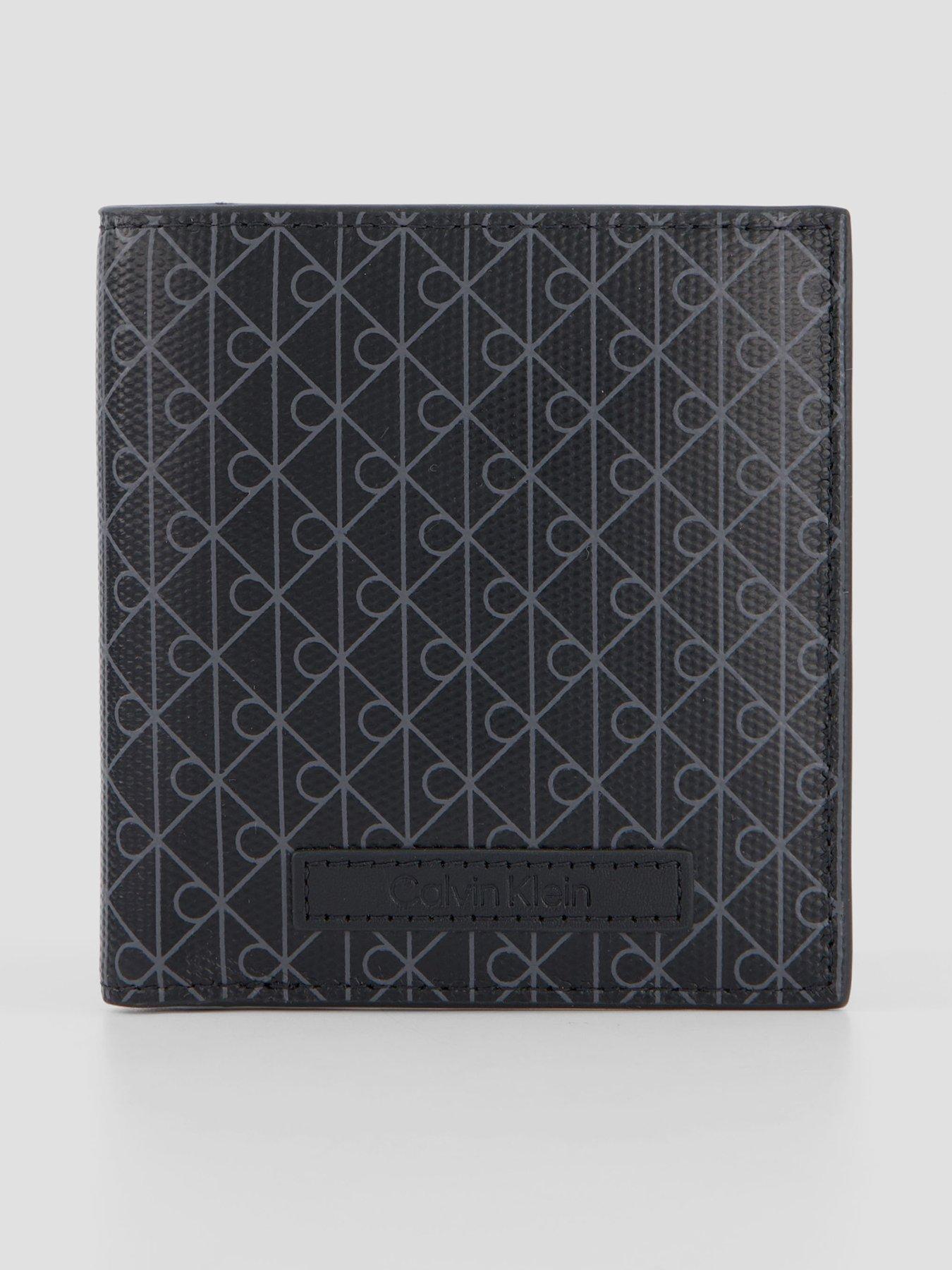 Calvin Klein Emblem Aop Coated Billfold Wallet - Black