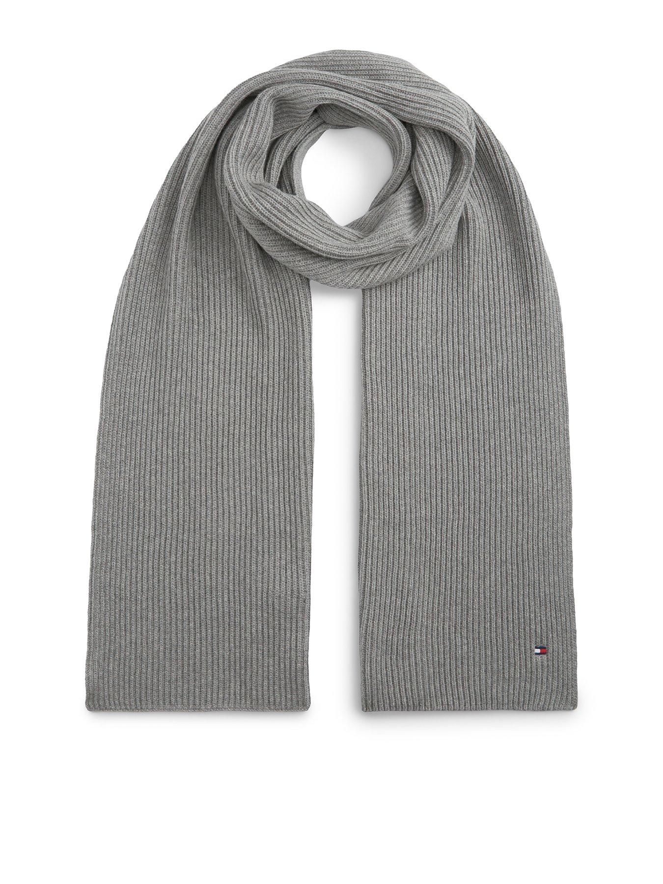Tommy Hilfiger Hilfiger Flag Scarf With Cashmere - Medium Grey Heather