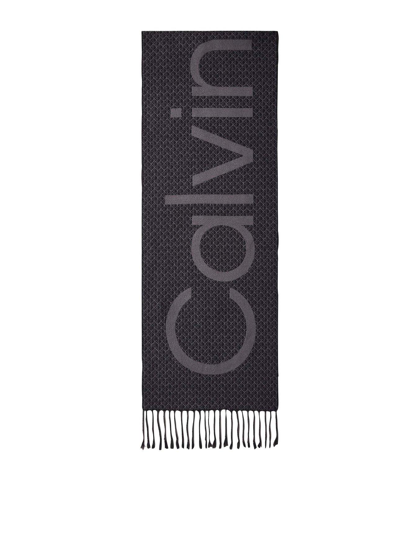 Calvin Klein Calvin Klein Aop Bold Logo Woven Scarf - Black