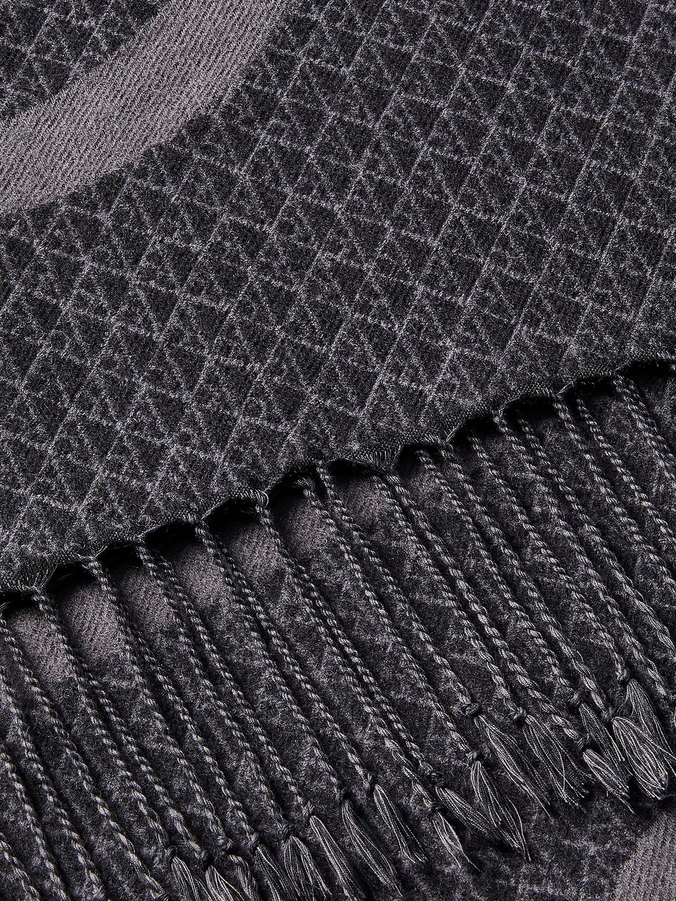 Image 2 of 3 of Calvin Klein Logo Print Wool Blend Scarf - Black