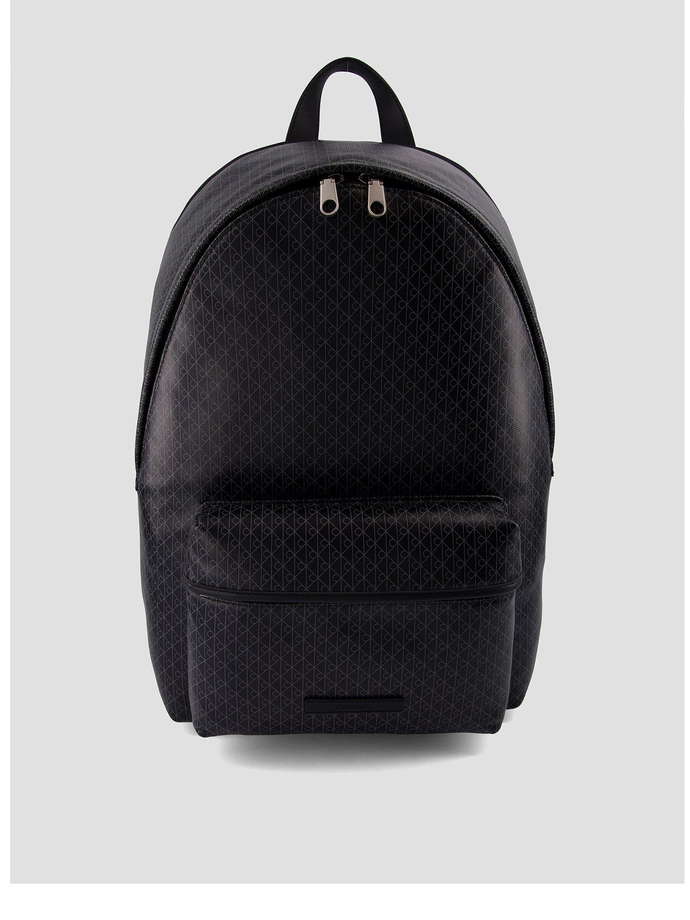 Calvin Klein Calvin Klein Emblem Aop Coated Canvas Backpack - Black