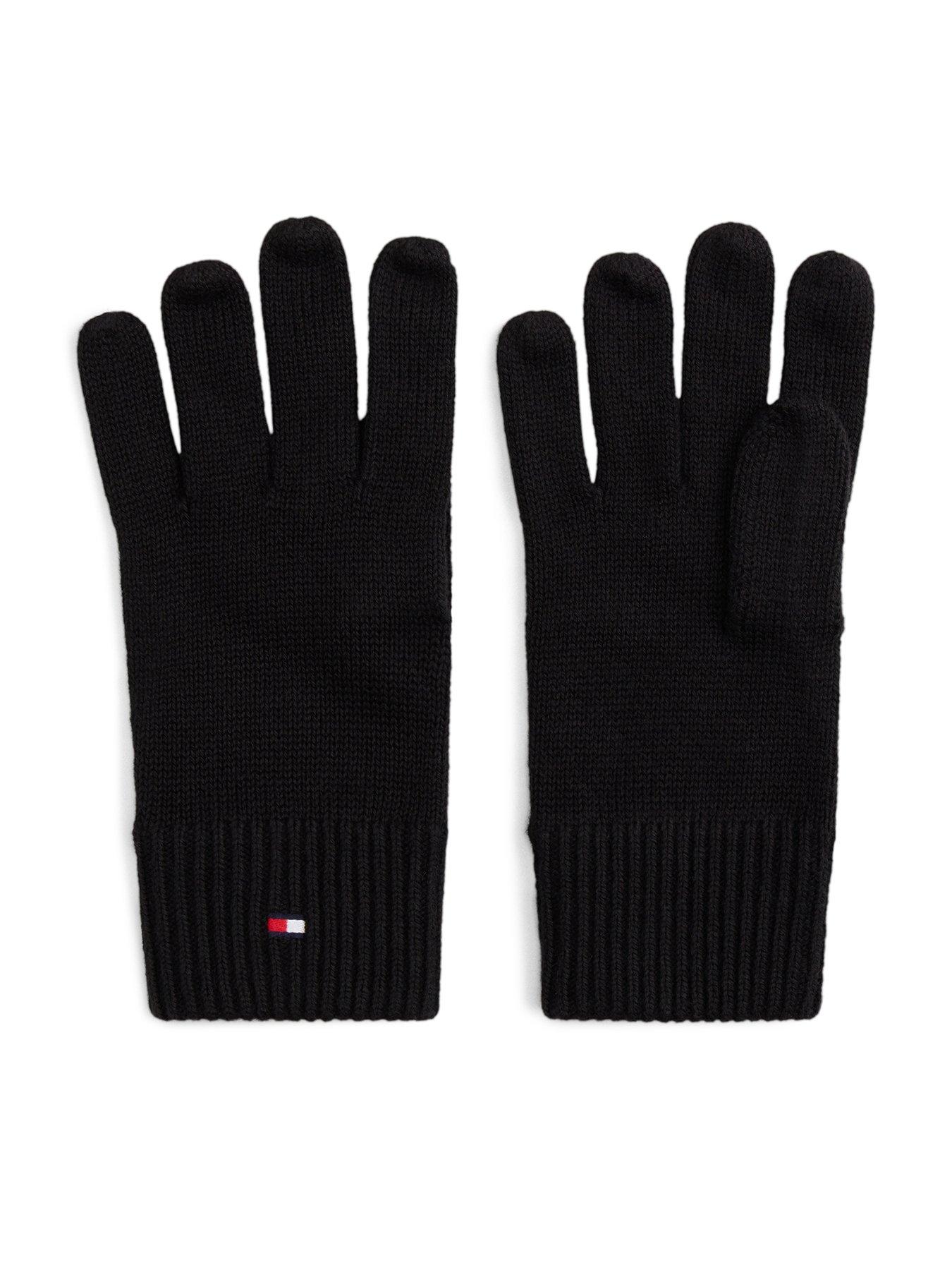 Tommy Hilfiger Hilfiger Flag Embroidery Gloves With Cashmere - Black