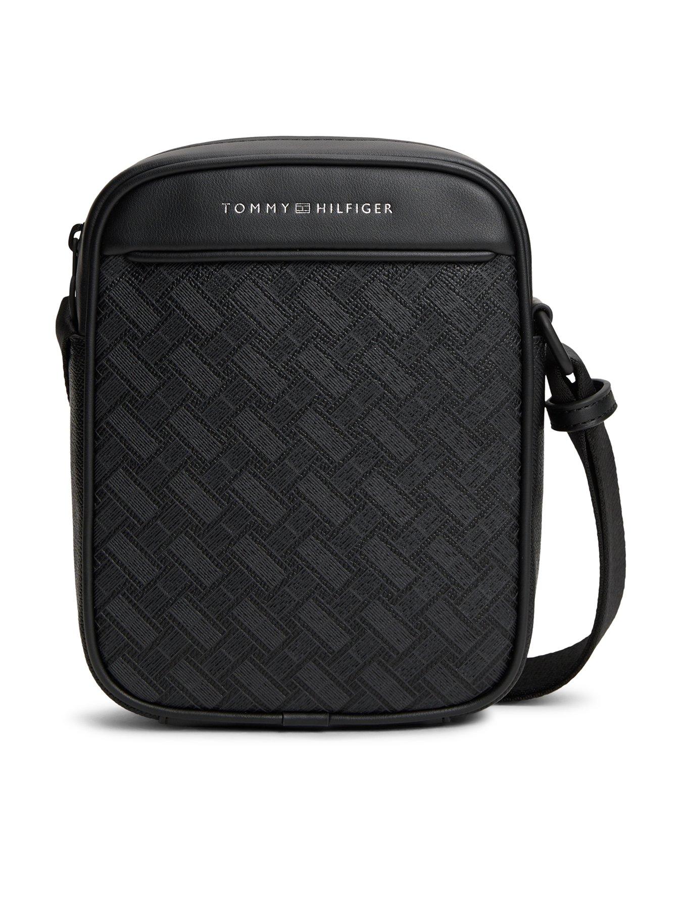 Tommy Hilfiger Modern Monogram Mini Reporter Cross Body Bag - Black