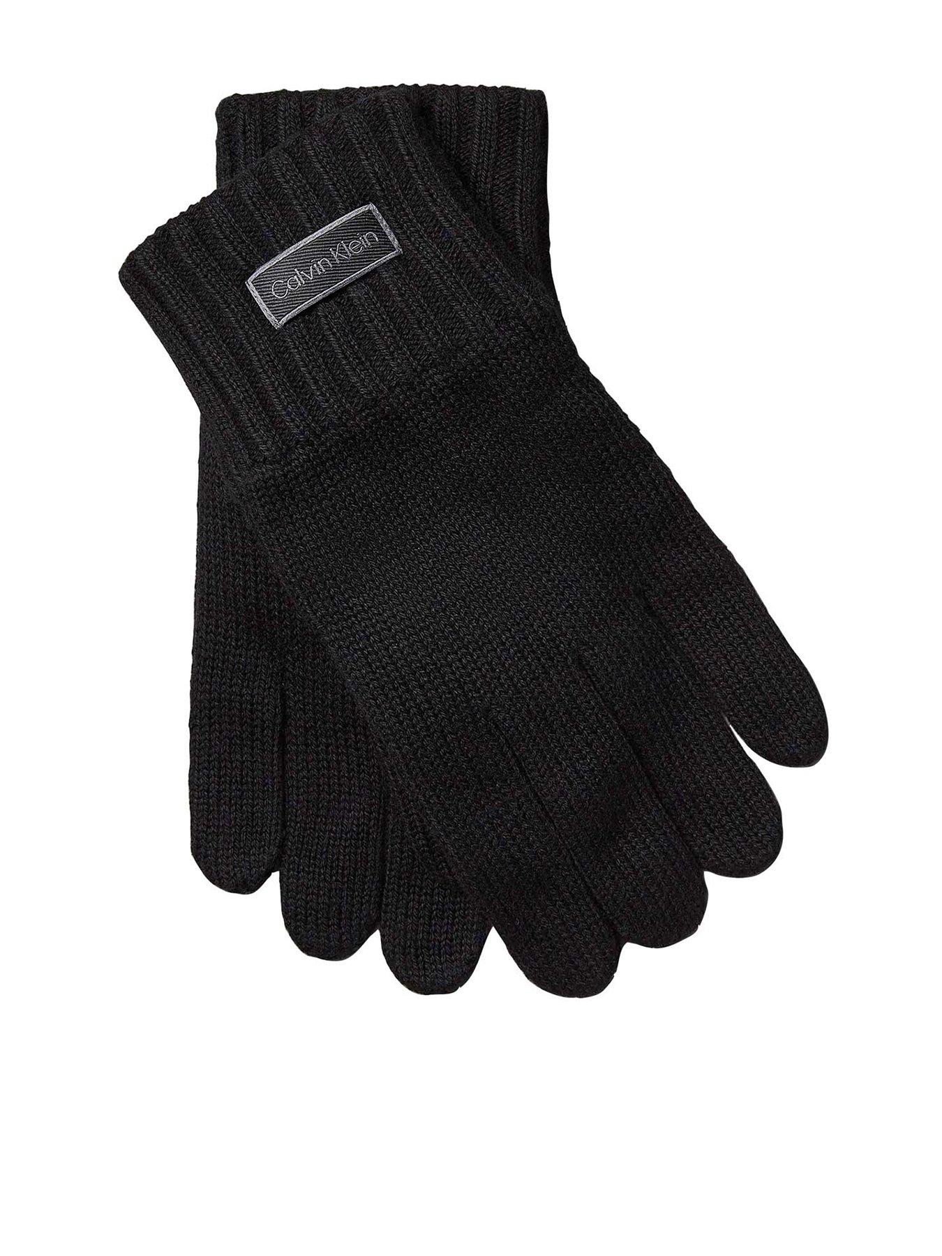 Calvin Klein Calvin Klein Patch Knitted Gloves - Black