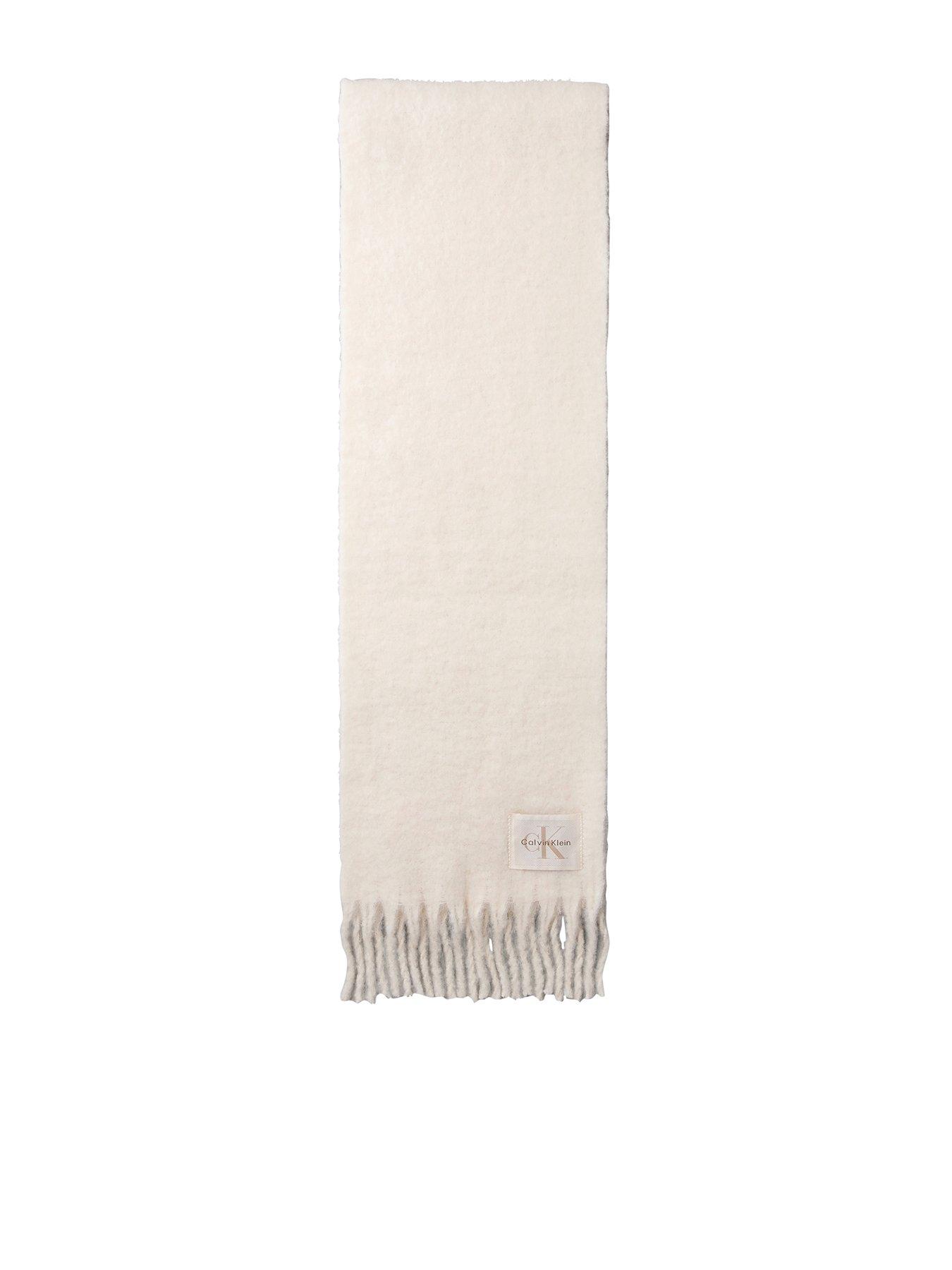 Image 1 of 3 of Calvin Klein Brushed Solid Hardware Scarf - Beige